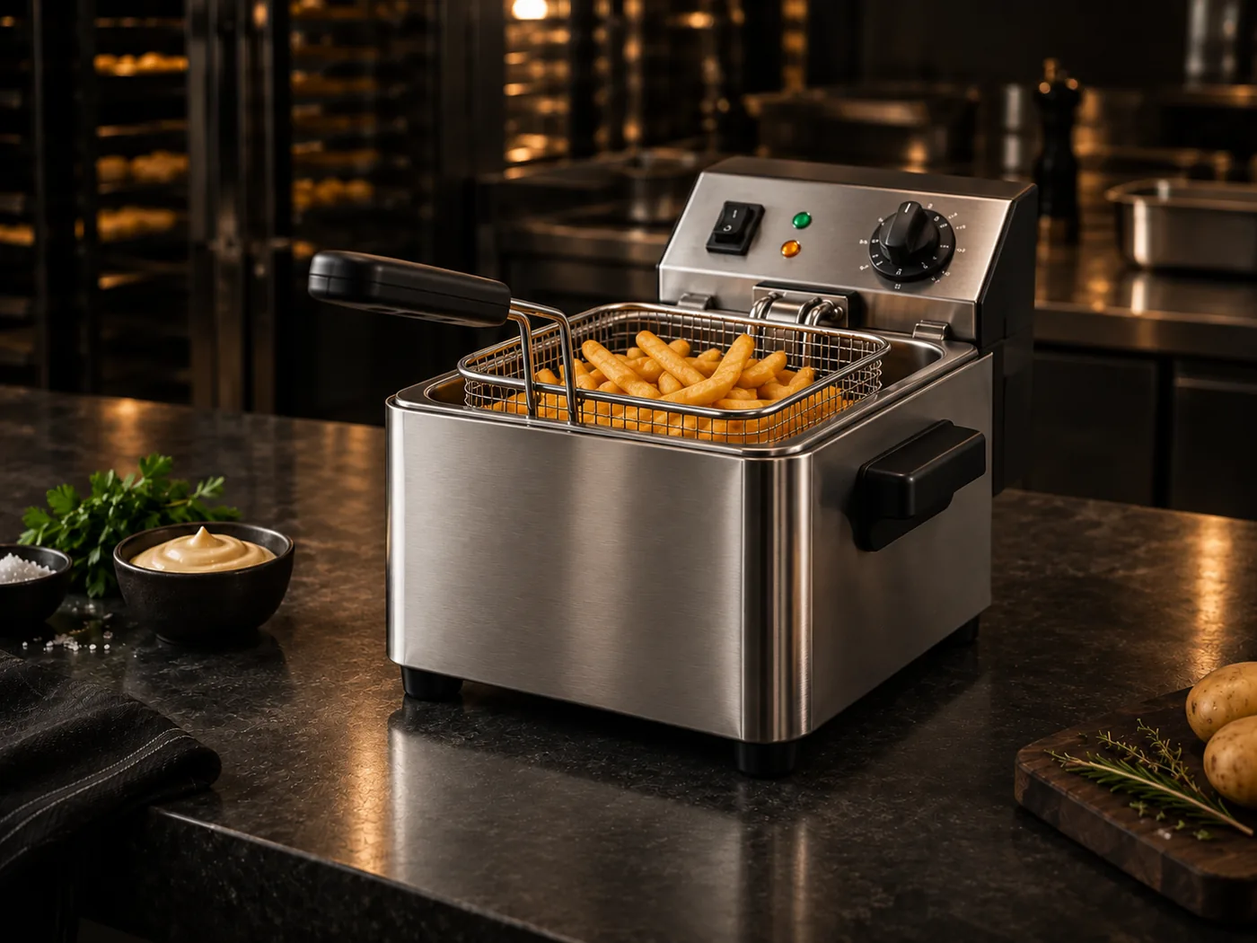Kompakte HENDI Kitchen Line Fritteuse für Gastronomie und professionelle Küchen