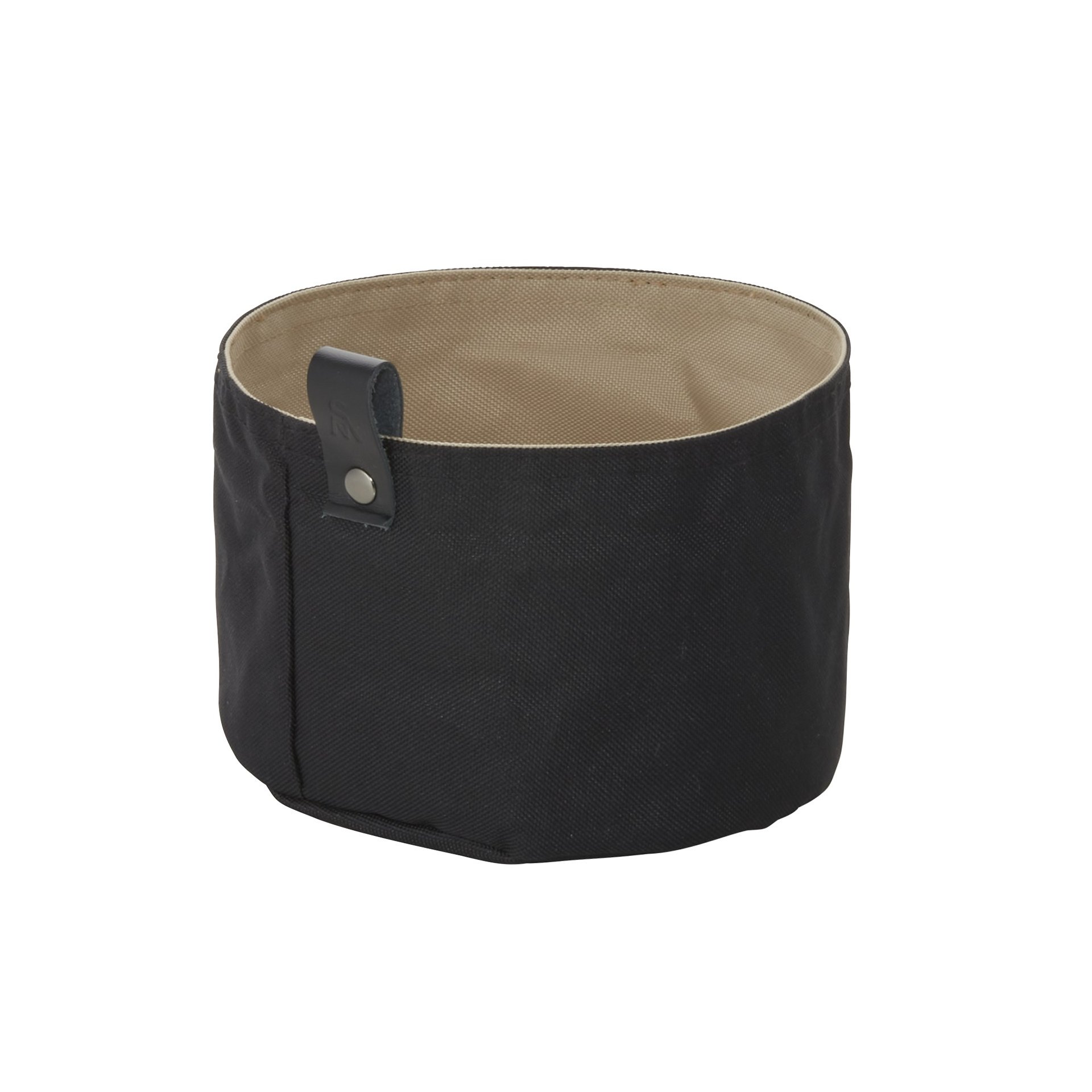 Brottasche FLIP COTTON, Ø 17 cm, Höhe 11 cm, schwarz/cream, Canvas