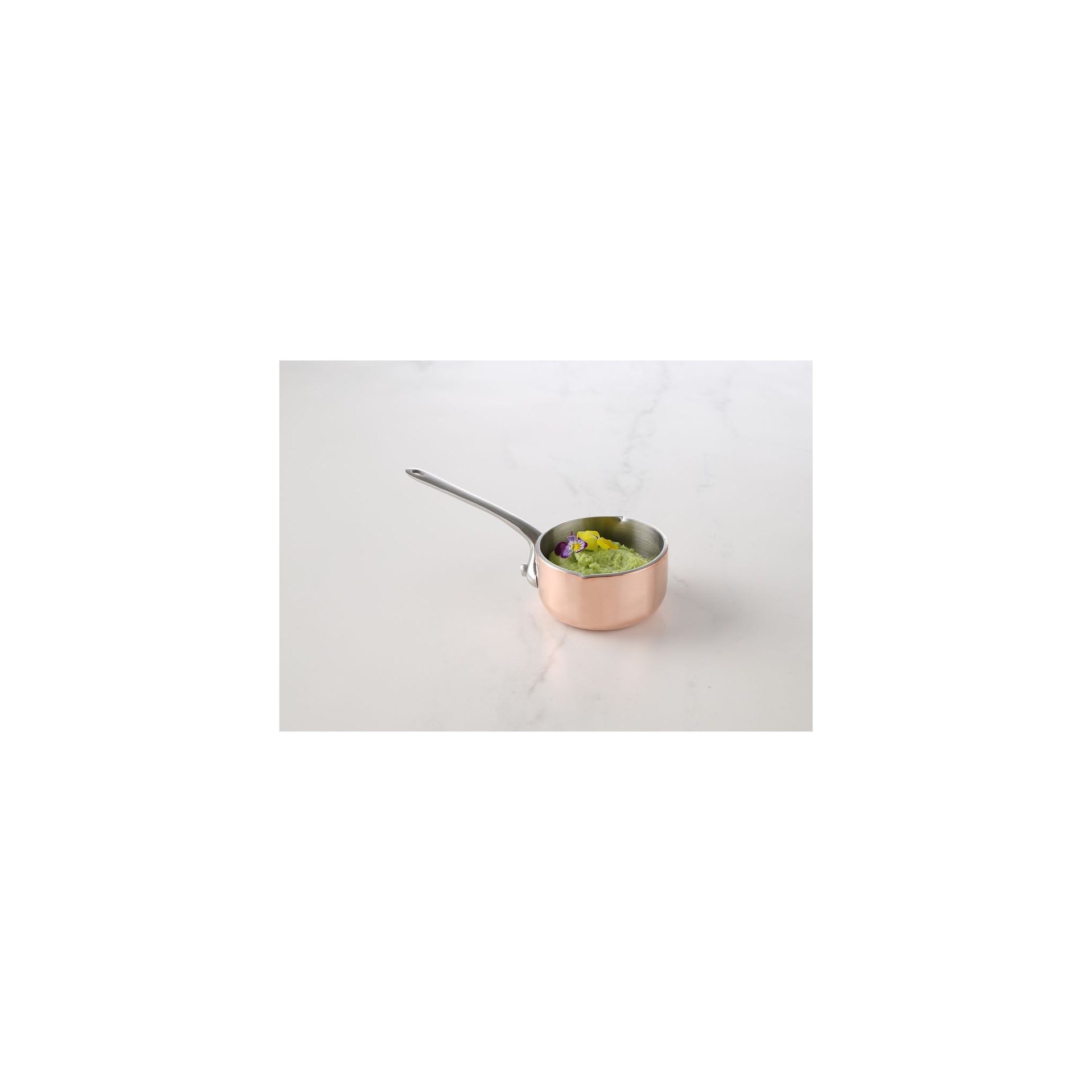 Miniatur-Kasserolle mit Ausgießer, 0,05L, ⌀50x(H)30mm