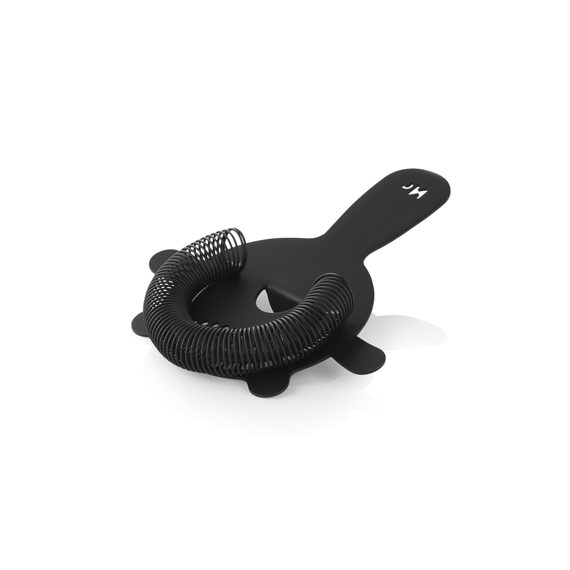 Barsieb NOCTURN mit Feder, 4 Zinken, Ø 8 cm, schwarz matt