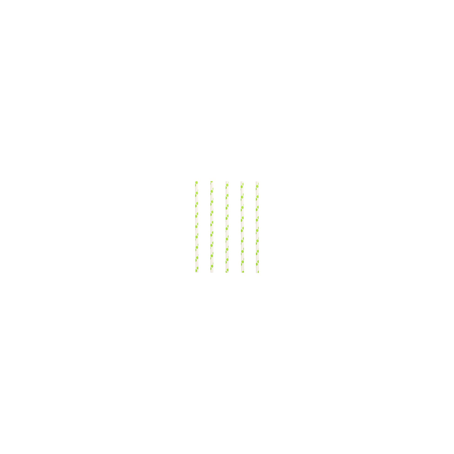 Trinkhalme, Papier Ø 6 mm · 20 cm "green Dots"