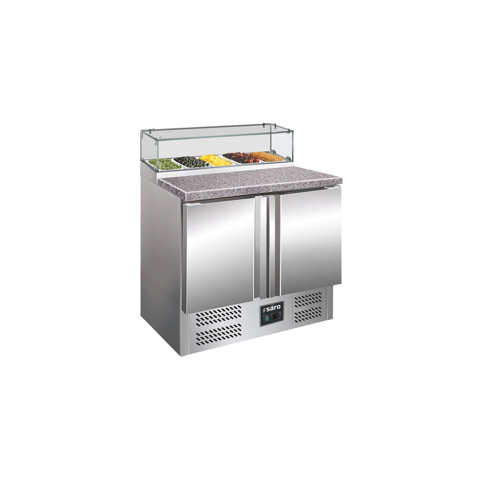 Pizzatisch, 2Türen,Glasaufsatz, PS200G
