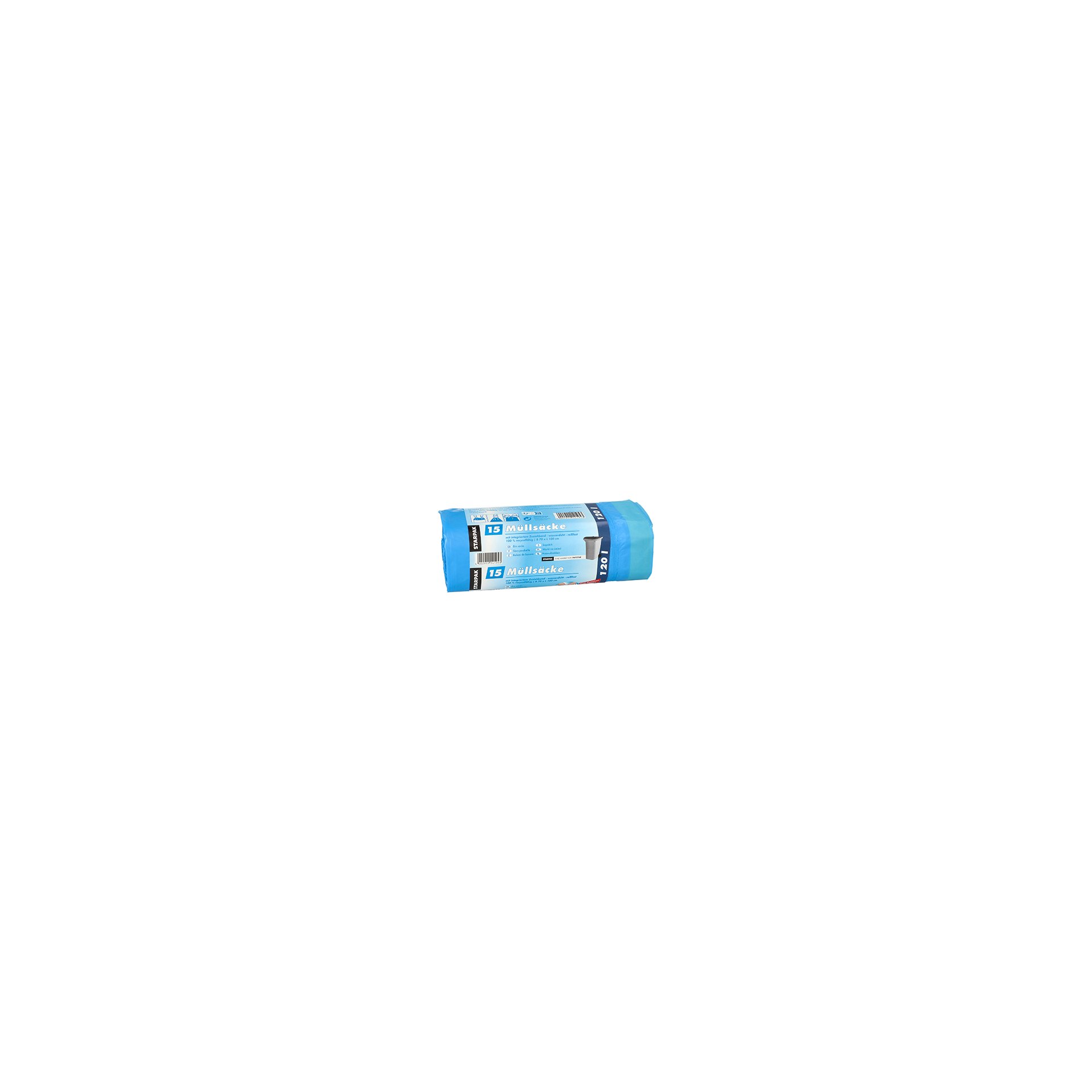 Müllsäcke mit Zugband, LDPE 120 l 100 cm x 70 cm blau 25 my Müllsäcke mit Zugband, LDPE 120 l 100 cm x 70 cm blau 25 my