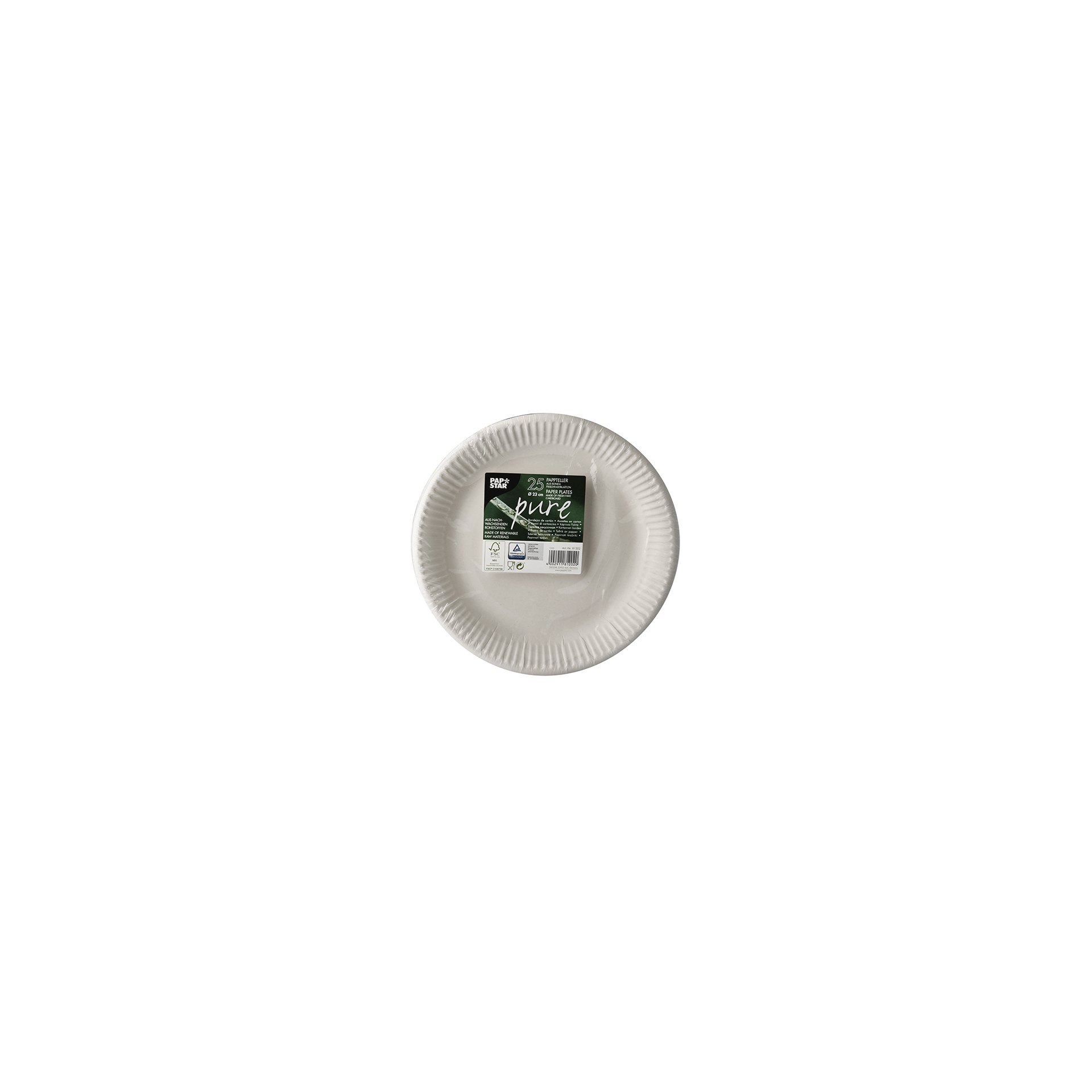 Teller, Pappe "pure" rund Ø 23 cm weiss Teller, Pappe "pure" rund Ø 23 cm weiss