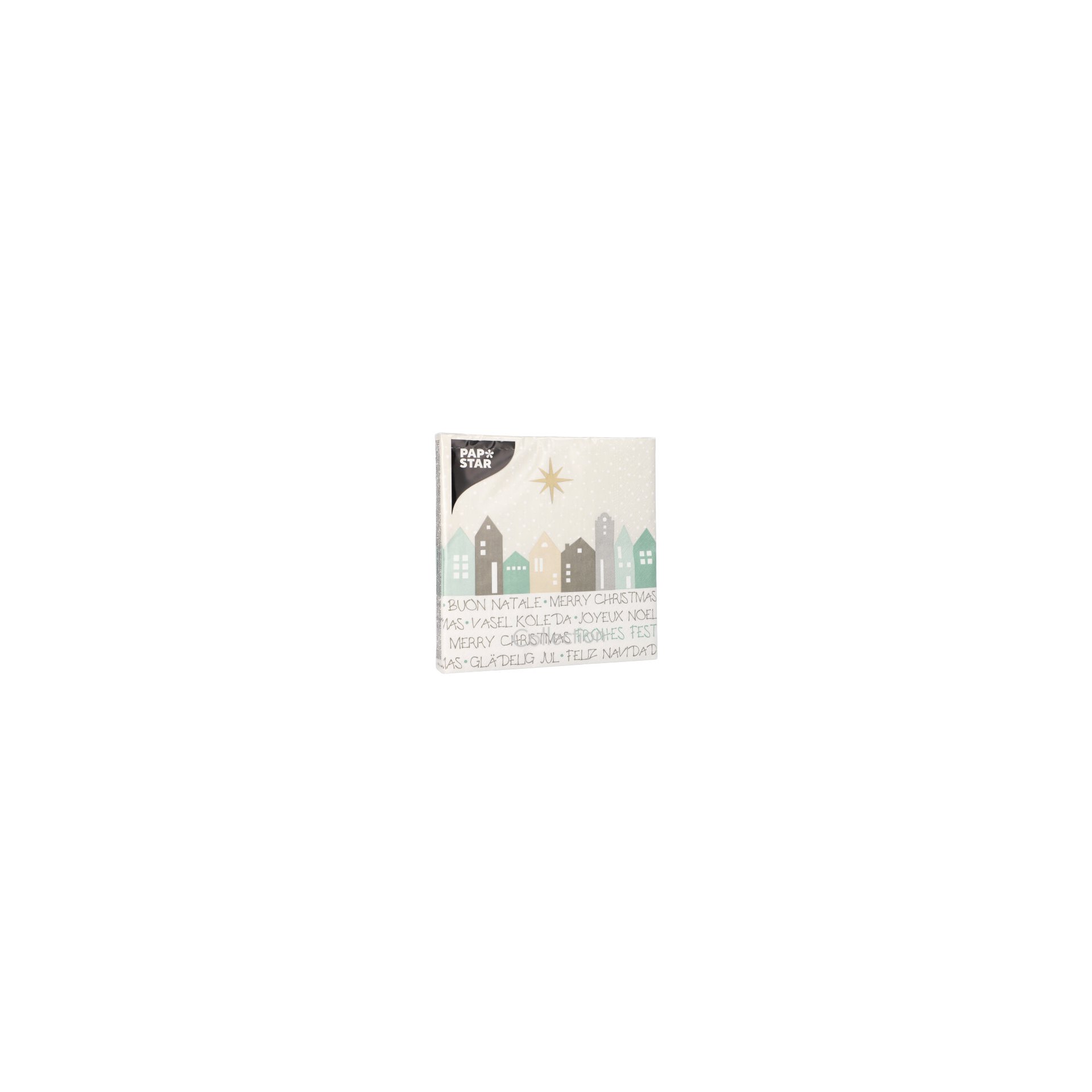 Servietten, 3-lagig 1/4-Falz 33 cm x 33 cm "Christmas Village" Servietten, 3-lagig 1/4-Falz 33 cm x 33 cm "Christmas Village"