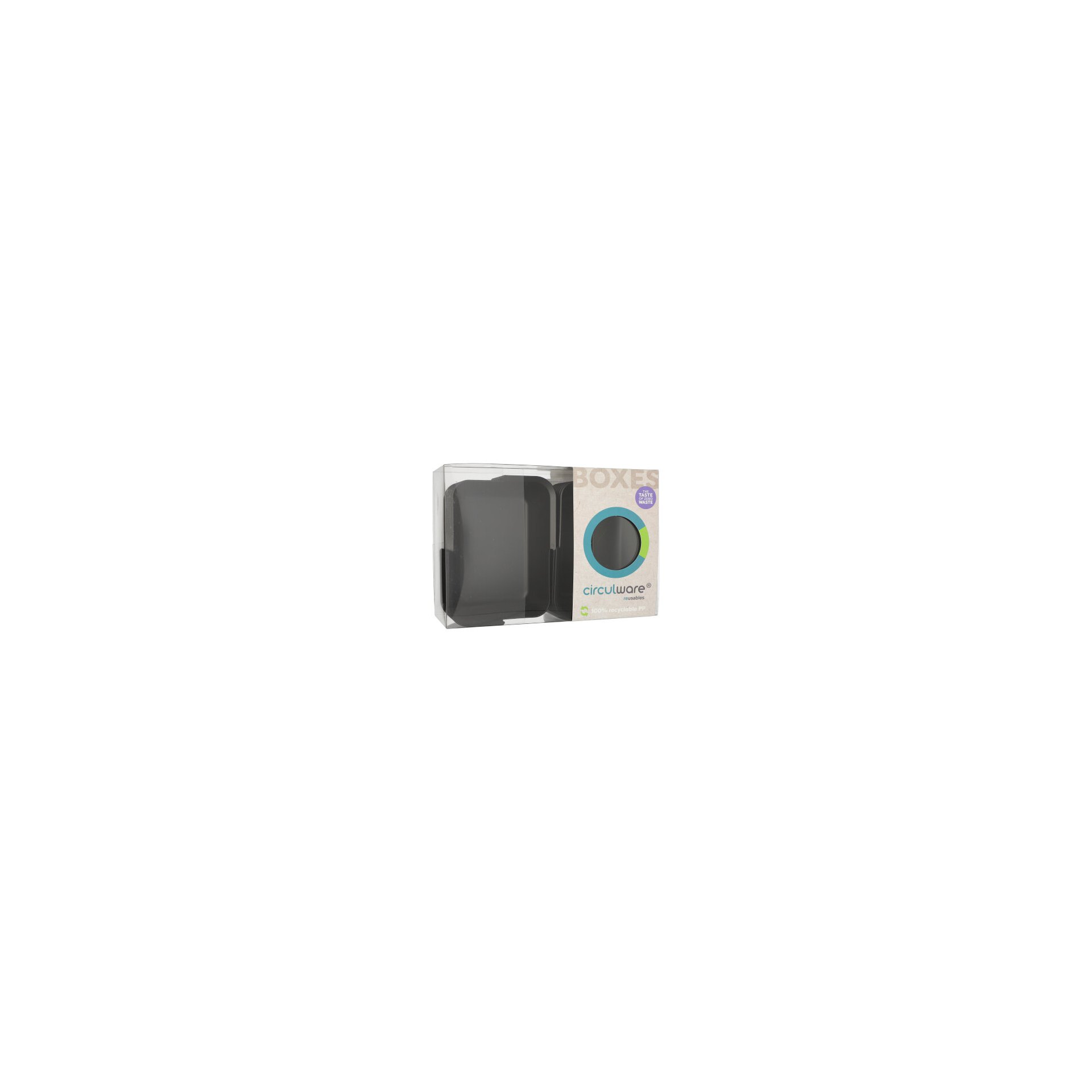 "Circulware" Mehrweg-Schalen Mix & Match eckig 4,7 cm x 15,6 cm x 11,7 cm schwarz
