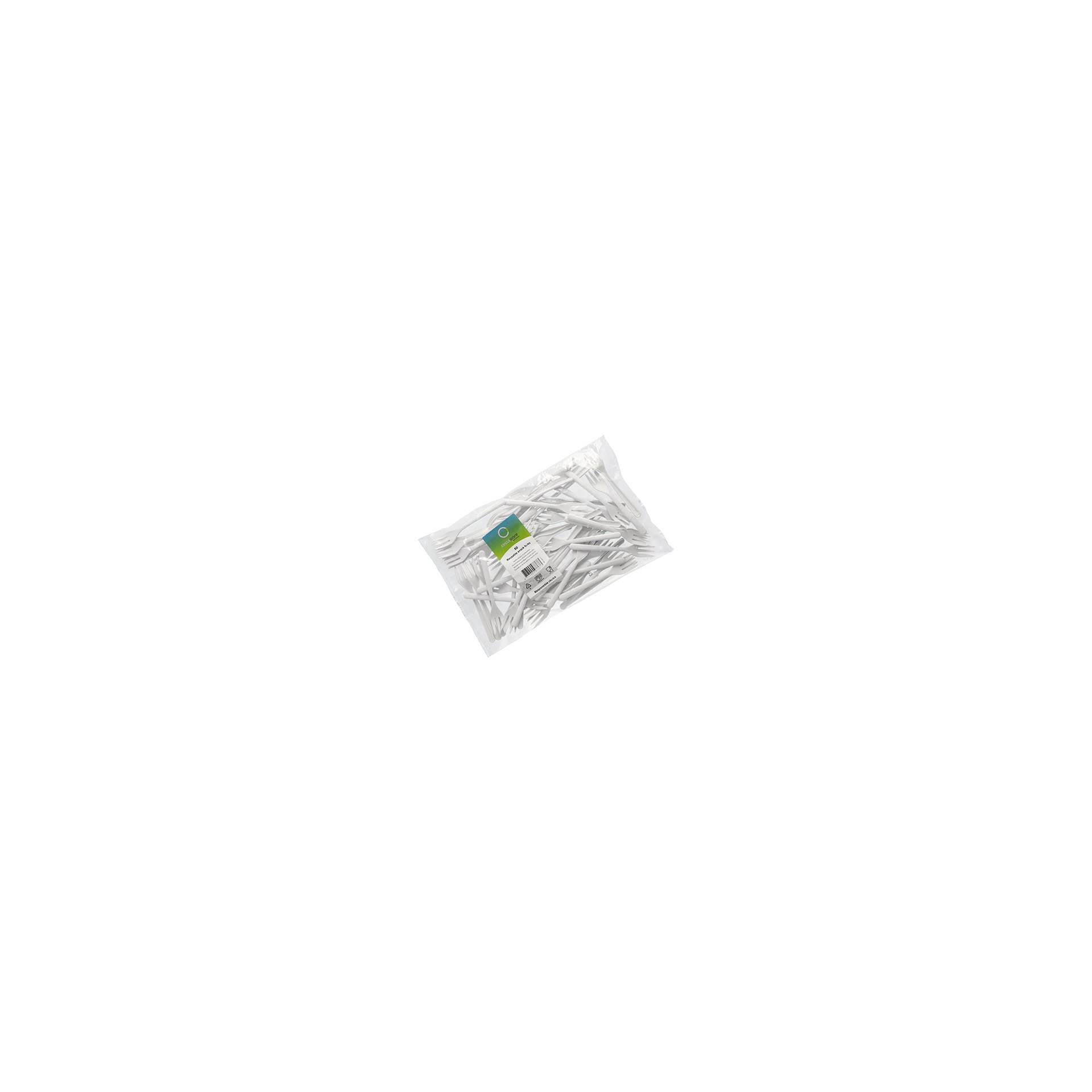 "Circulware" Mehrweg-Snackgabeln PP-MF 13 cm weiss extra stabil