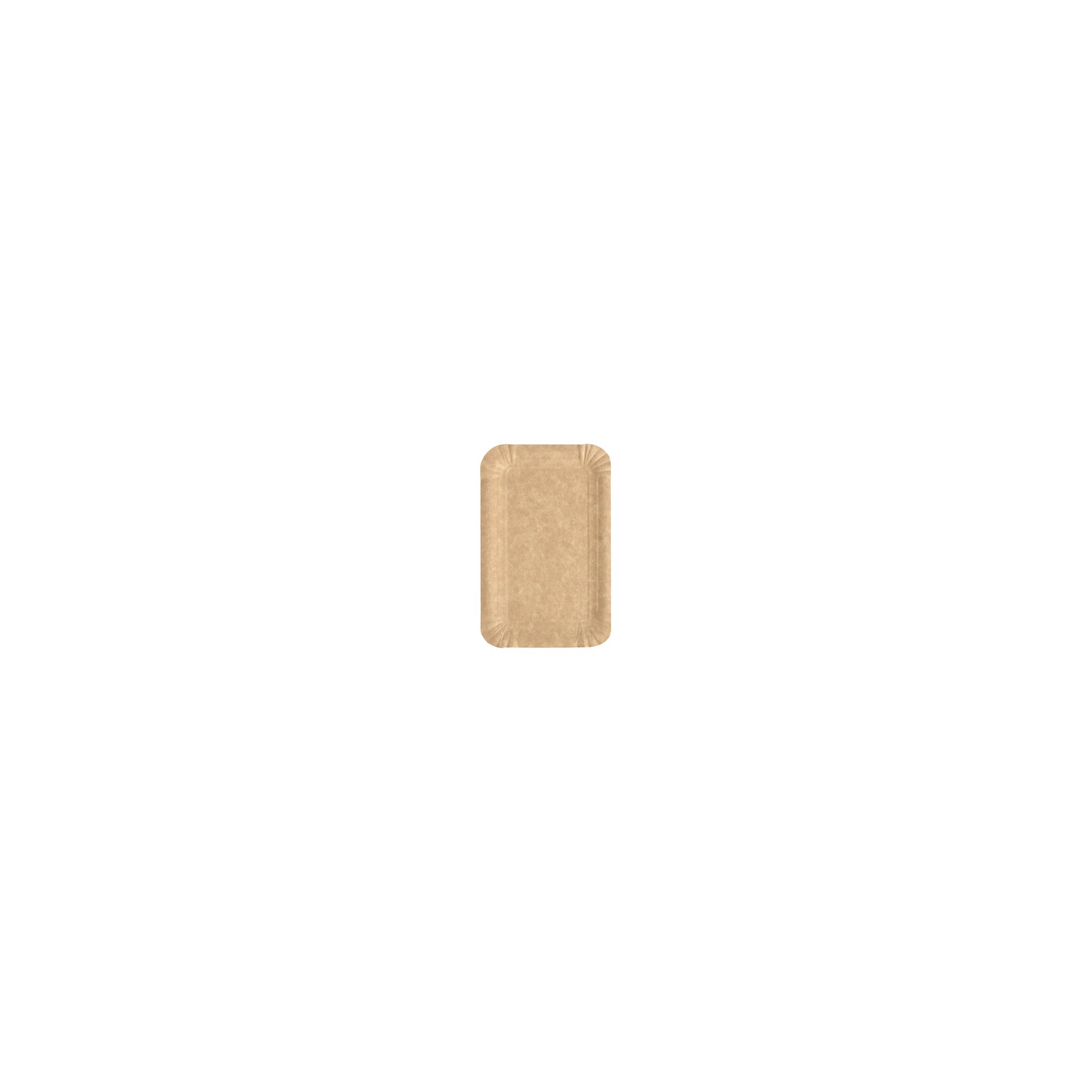 Teller, Pappe "pure" eckig 10 cm x 16 cm braun Teller, Pappe "pure" eckig 10 cm x 16 cm braun