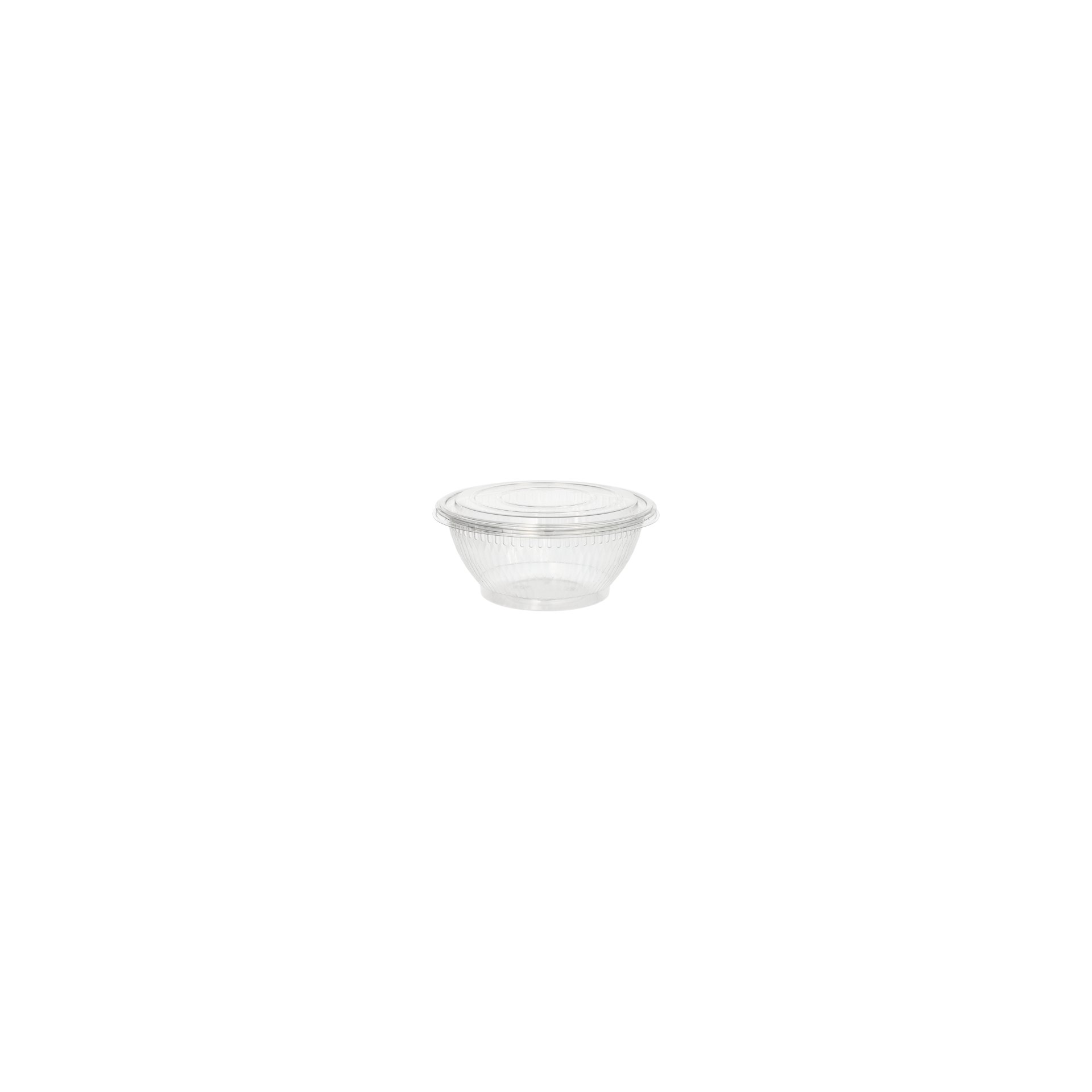 Deckel für Salatschalen, R-PET rund Ø 18 cm · 1,5 cm klar Salatschalen, R-PET rund 1 l Ø 18 cm · 7,5 cm glasklar