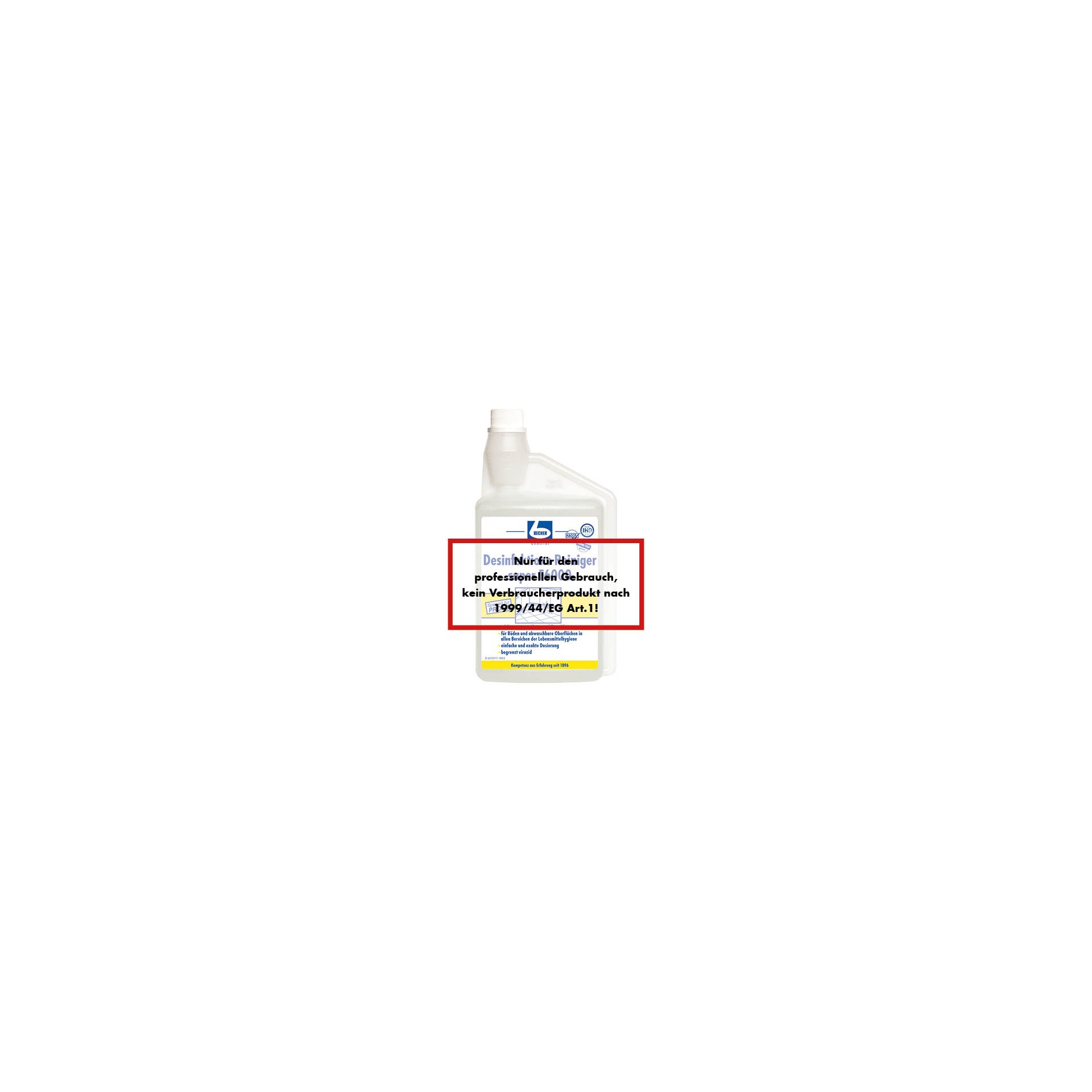 "Dr. Becher" Desinfektions-Reiniger 1 l super F6000 mit Dosierkopf "Dr. Becher" Desinfektions-Reiniger 1 l super F6000 mit Dosierkopf