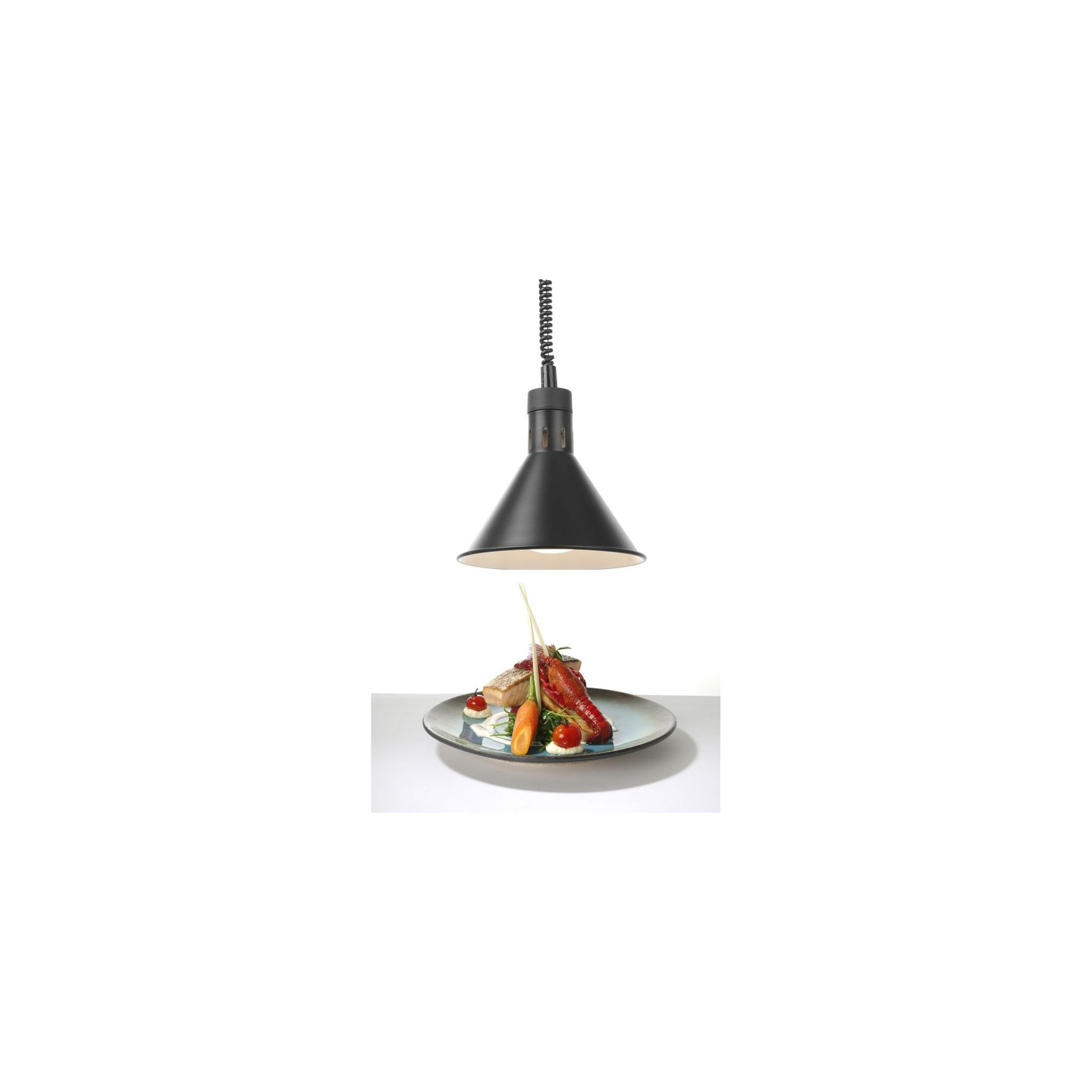 Höhenverstellbare Wärmelampe konisch, Schwarz, 230V/250W, ⌀275x(H)250mm
