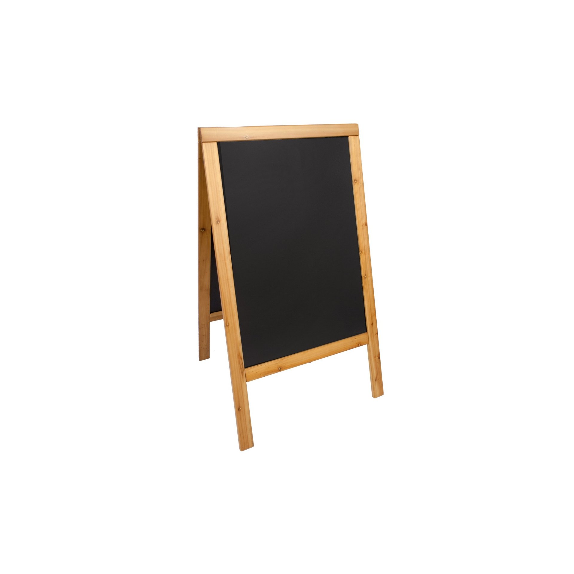 Kundenstopper mit Kreidetafel , teakfarben Kundenstopper mit Kreidetafel , teakfarben