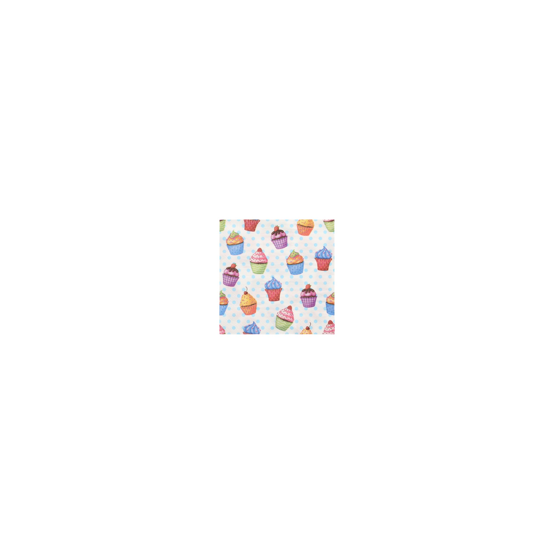 Servietten, 3-lagig 1/4-Falz 33 cm x 33 cm "Cupcakes" Servietten, 3-lagig 1/4-Falz 33 cm x 33 cm "Cupcakes"