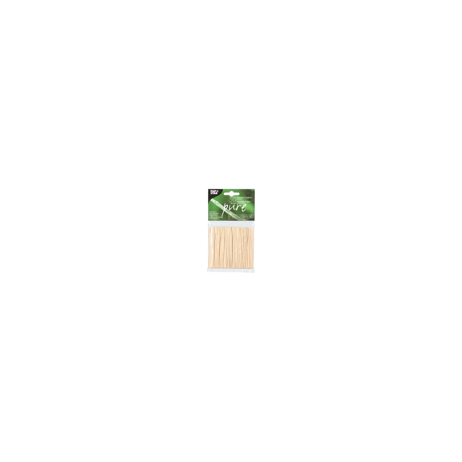 Pommes-Frites-Gabeln, Holz "pure" 8,5 cm Pommes-Frites-Gabeln, Holz "pure" 8,5 cm