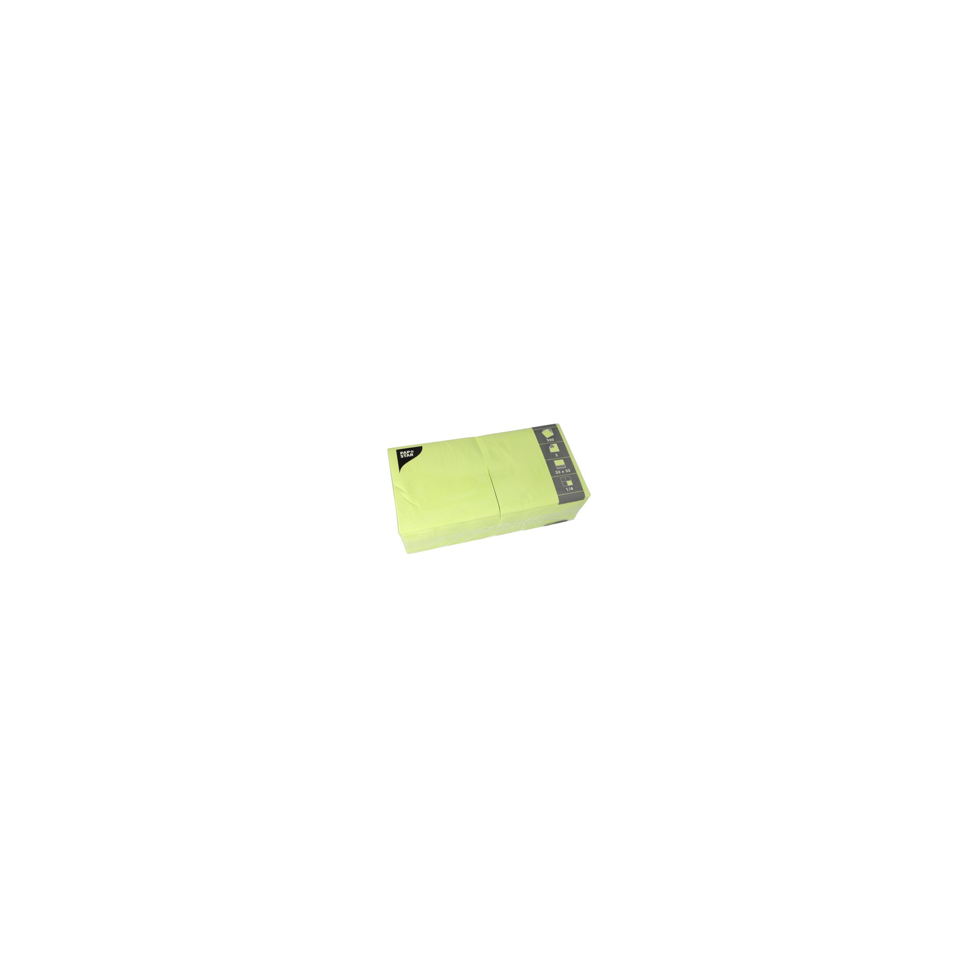 Servietten, 3-lagig 1/4-Falz 33 cm x 33 cm limonengrün Servietten, 3-lagig 1/4-Falz 33 cm x 33 cm limonengrün