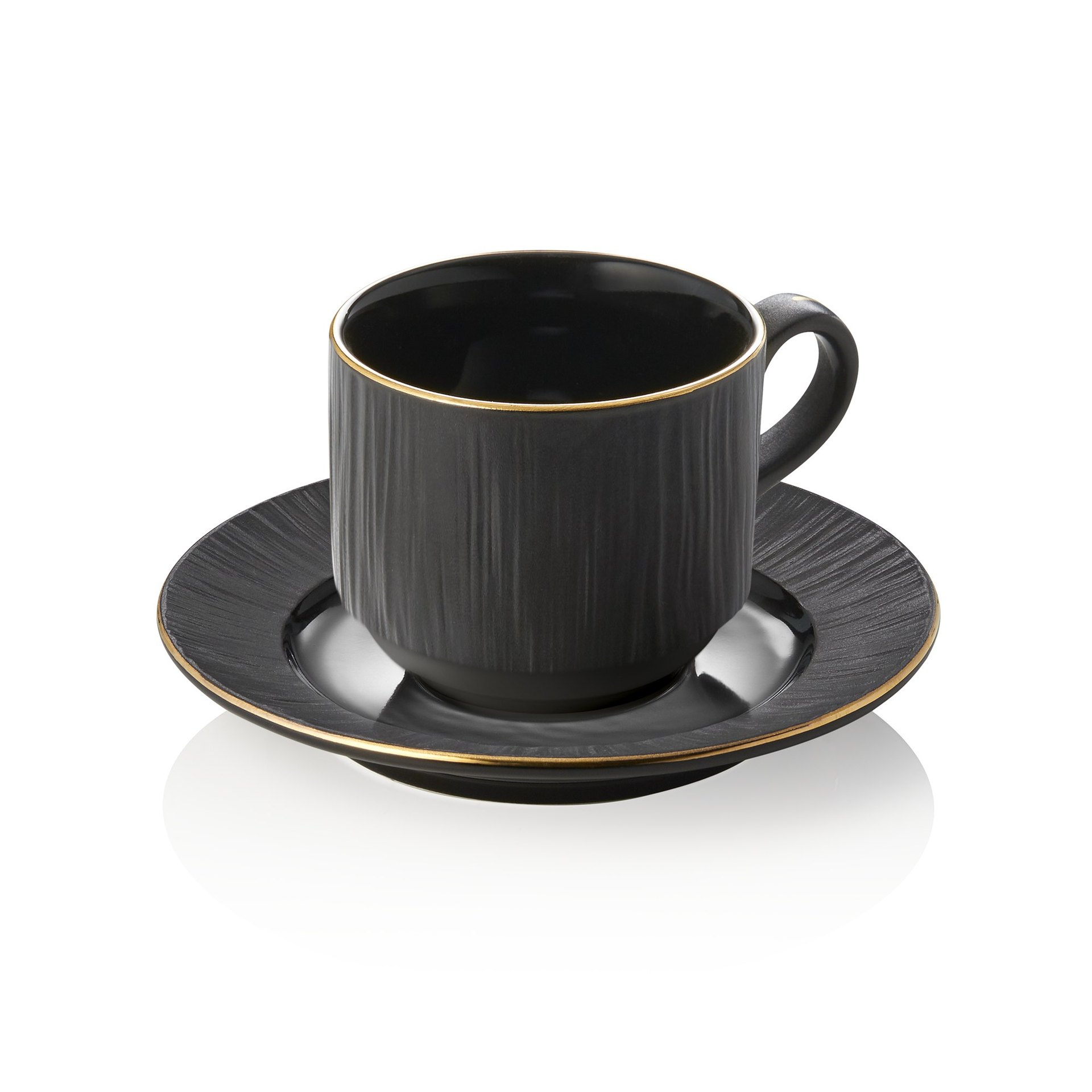 Obertasse mit Untertasse Set MAYA KURO, 240 ml, schwarz Obertasse mit Untertasse Set MAYA KURO, 240 ml, schwarz