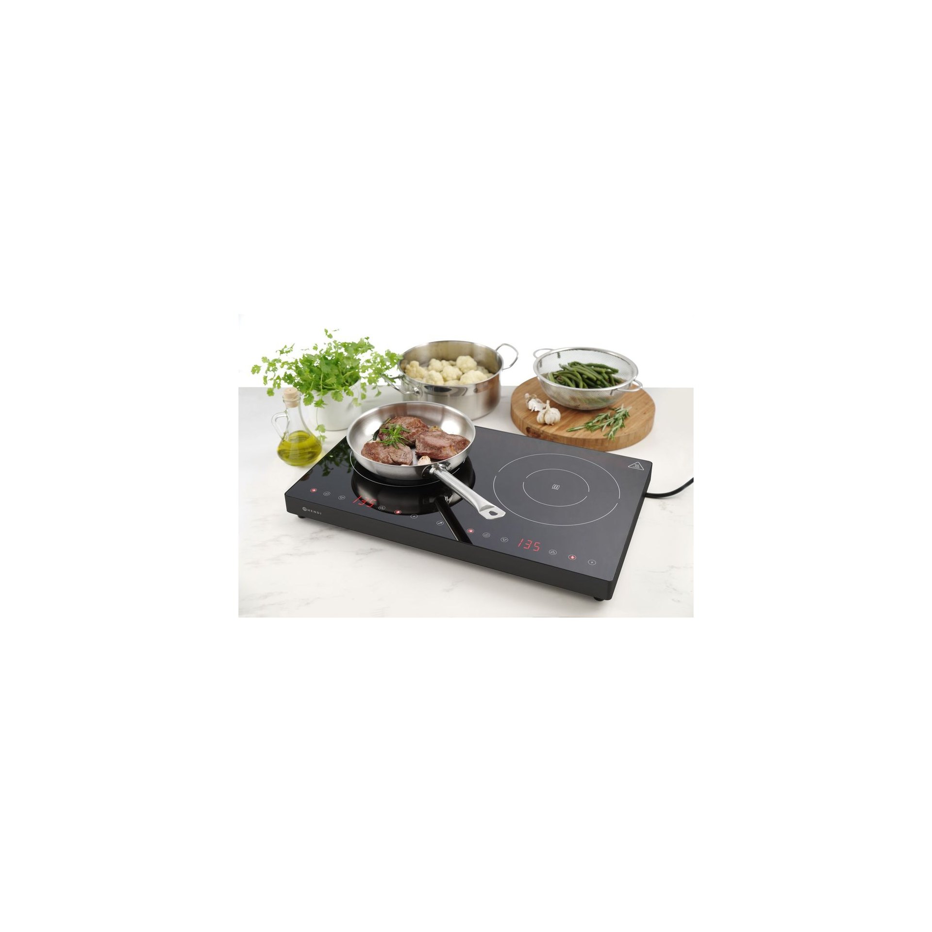 Induktionskocher doppelt Kitchen Line, Kitchen Line, 230V/3500W, 608x405x(H)54mm Induktionskocher doppelt Kitchen Line, Kitchen Line, 230V/3500W, 608x405x(H)54mm
