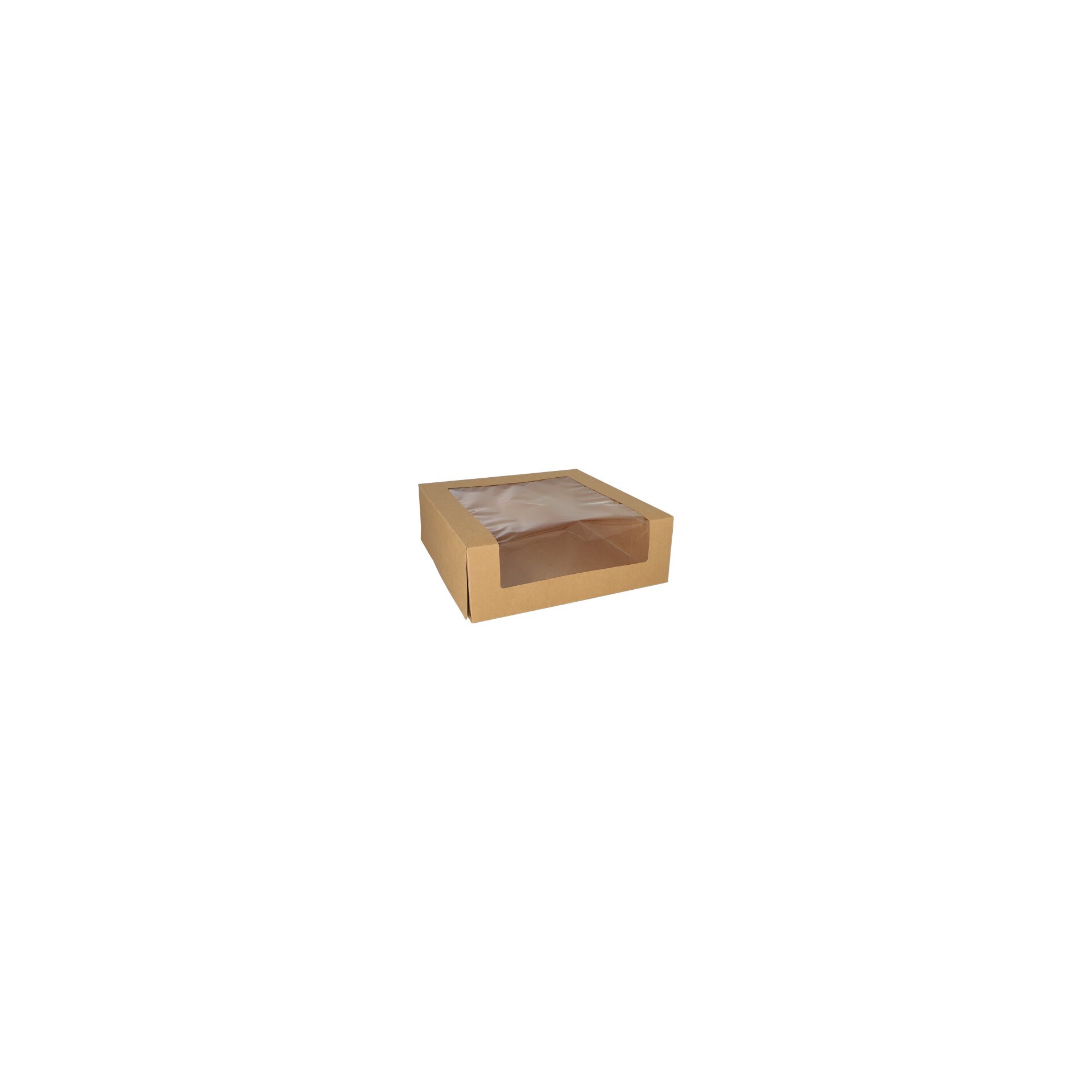 Tortenkartons mit Deckel eckig 10 cm x 30 cm x 30 cm mit Sichtfenster aus PLA