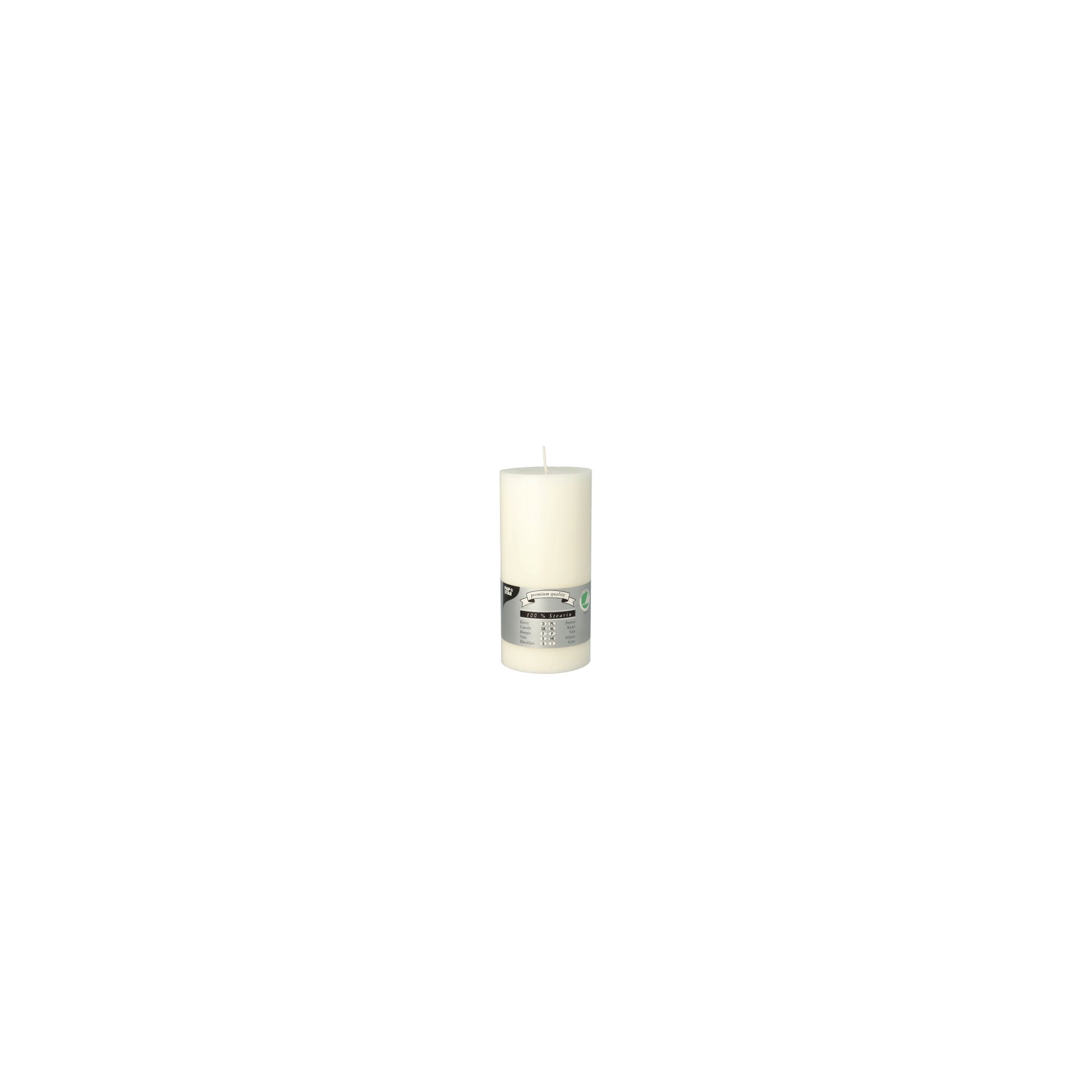 Stumpenkerze Ø 70 mm · 150 mm weiss aus 100% Stearin, durchgefärbt