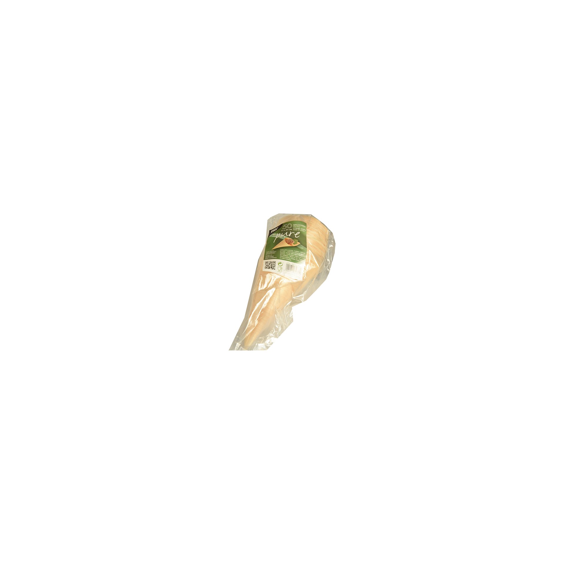Fingerfood - Spitztüten, Holz "pure" Ø 11 cm · 21 cm Fingerfood - Spitztüten, Holz "pure" Ø 11 cm · 21 cm