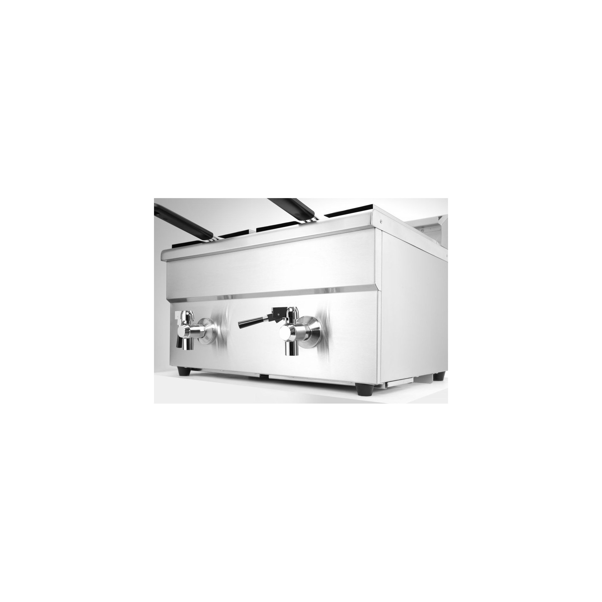 Induktionsfritteuse - mit Ablasshahn 2x8 l, Profi Line, 16L, 230V/7000W, 577x609x(H)410mm