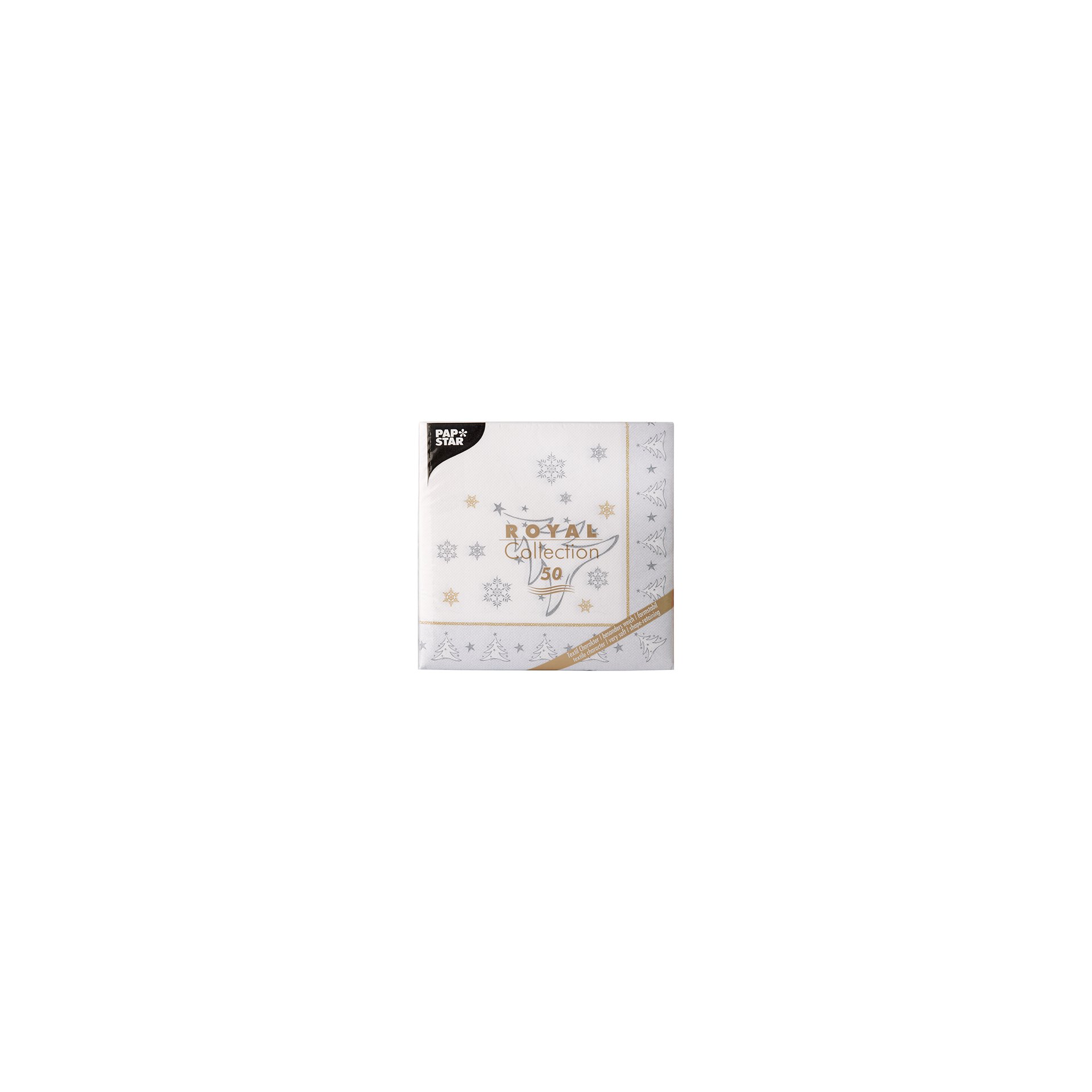 Servietten "ROYAL Collection" 1/4-Falz 40 cm x 40 cm silber "X-Mas Elegance"