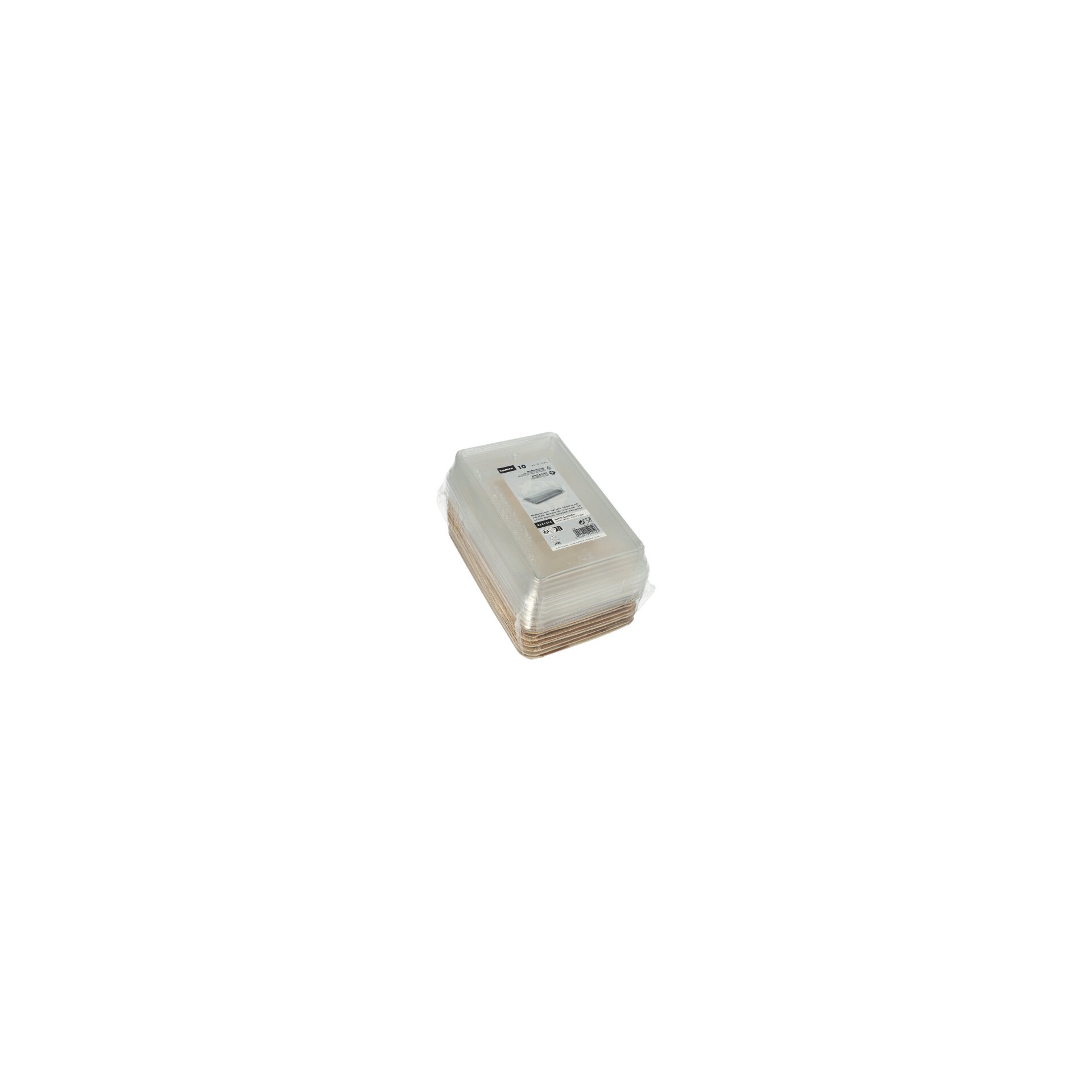 Sushi-Schalen Palmblatt eckig 200 ml 4,4 cm x 22 cm x 14,2 cm natur mit rPET Deckel "Kombipack"