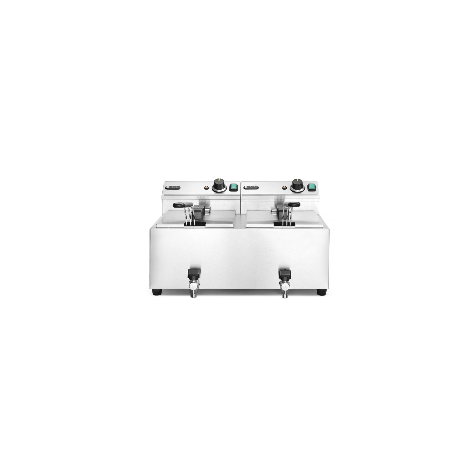 Fritteuse Profi Line mit Ablasshahn, 2×8 l, Profi Line, 16L, 230V/7000W, 610x515x(H)369mm