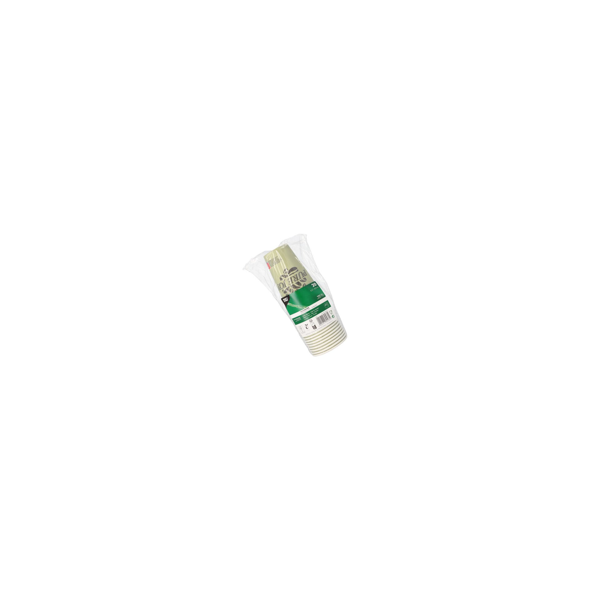 Trinkbecher, Pappe 0,3 l Ø 8 cm · 11,7 cm grün "Pure Joy"