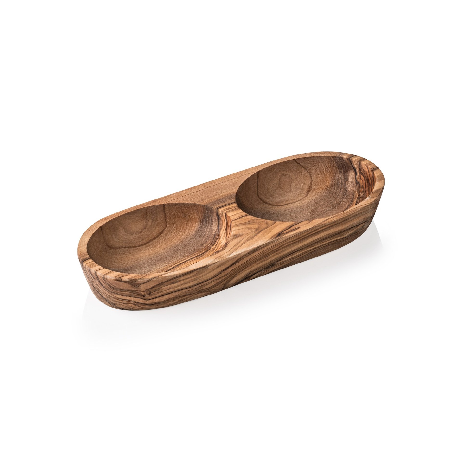 Schale Double PURE OLIVE, 25 x 11 x 3,5 xm, Olivenholz
