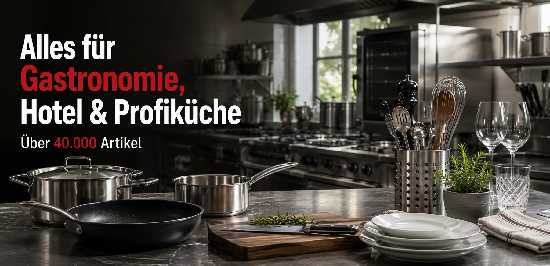 Gastronomiebedarf und Hotelbedarf für Profiküchen mit Kochgeschirr, Küchenzubehör und über 40.000 Artikeln bei CookRock