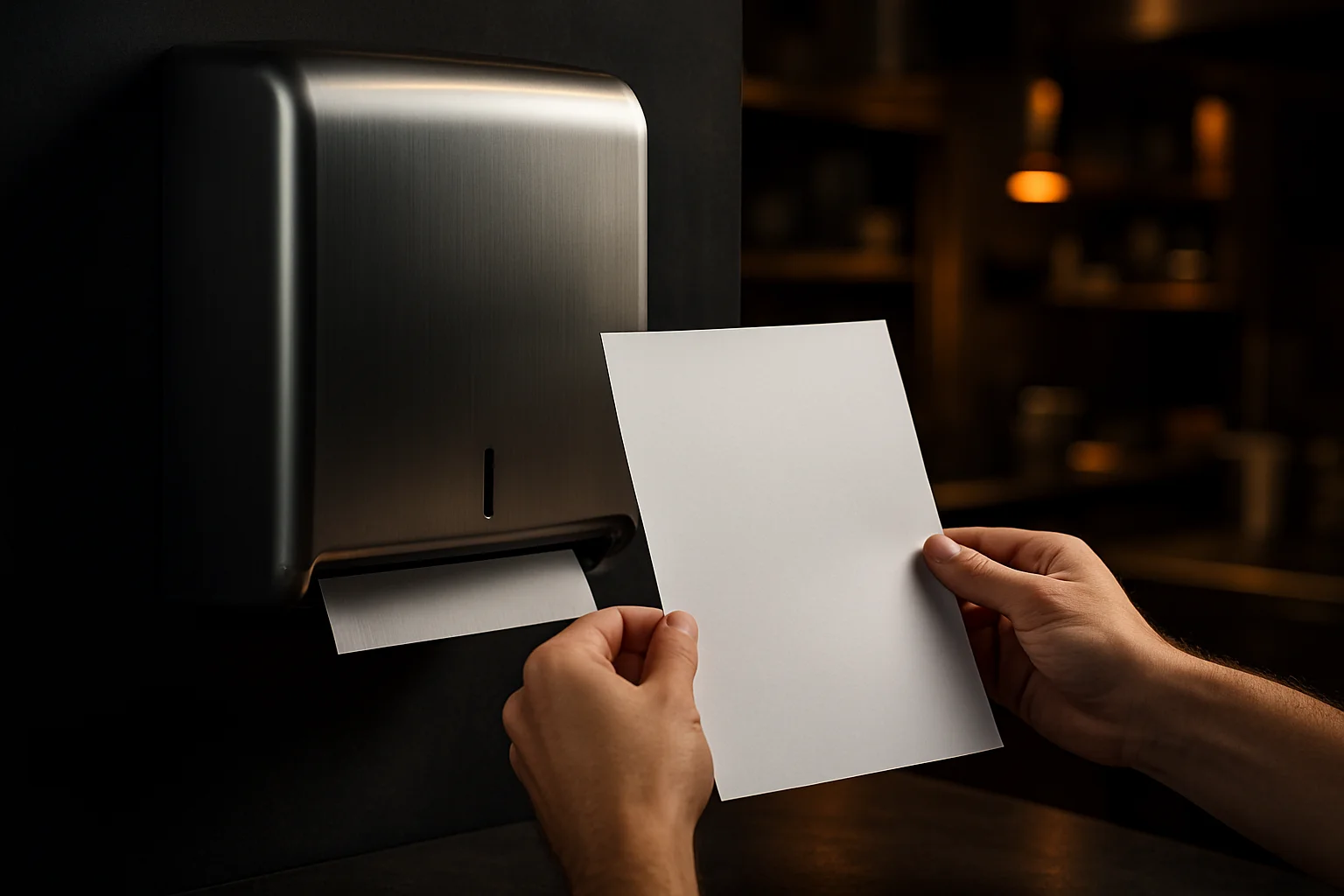 Spender und Papierblatt zur Prüfung der Kompatibilität