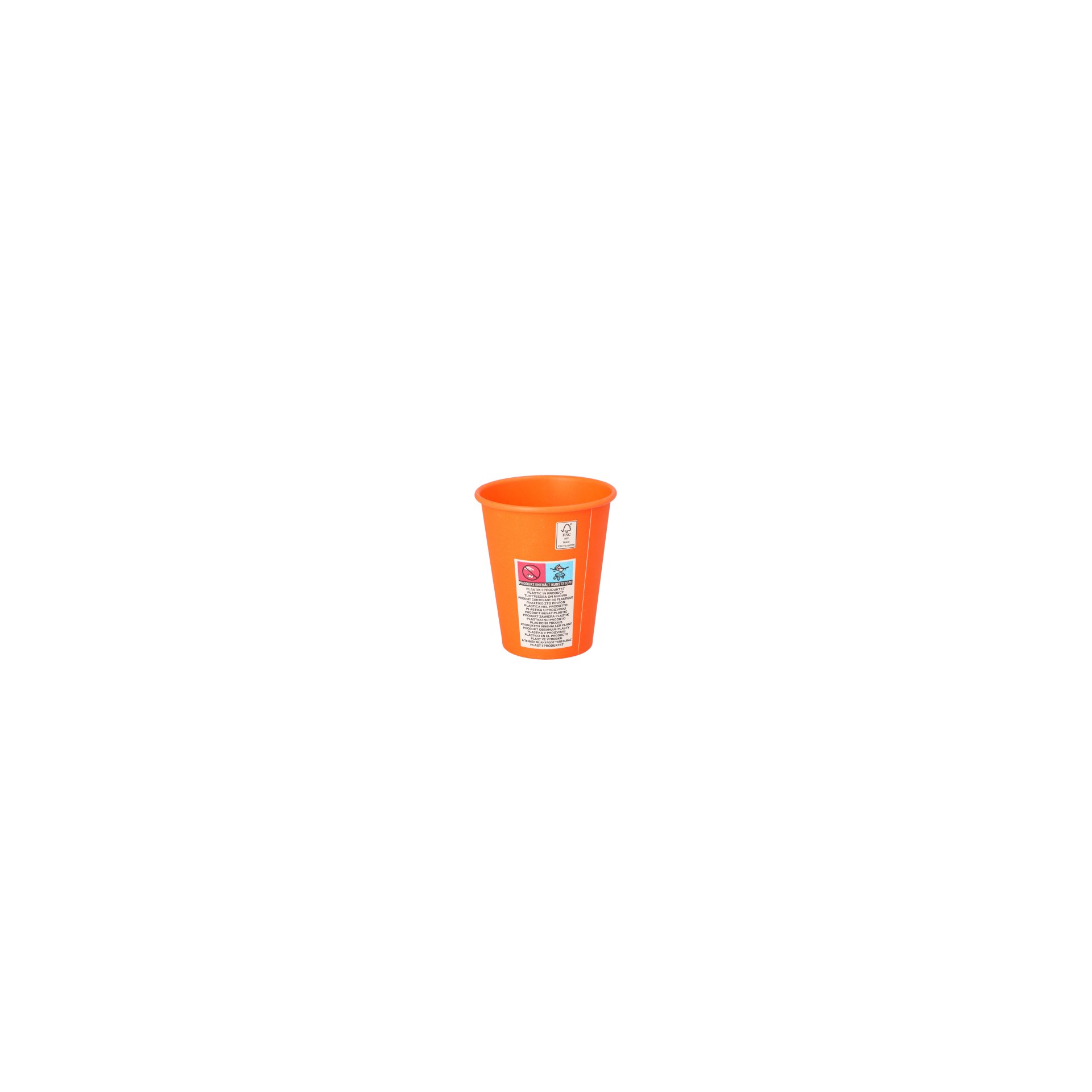 Trinkbecher, Pappe "To Go" 0,2 l Ø 8 cm · 9,2 cm orange
