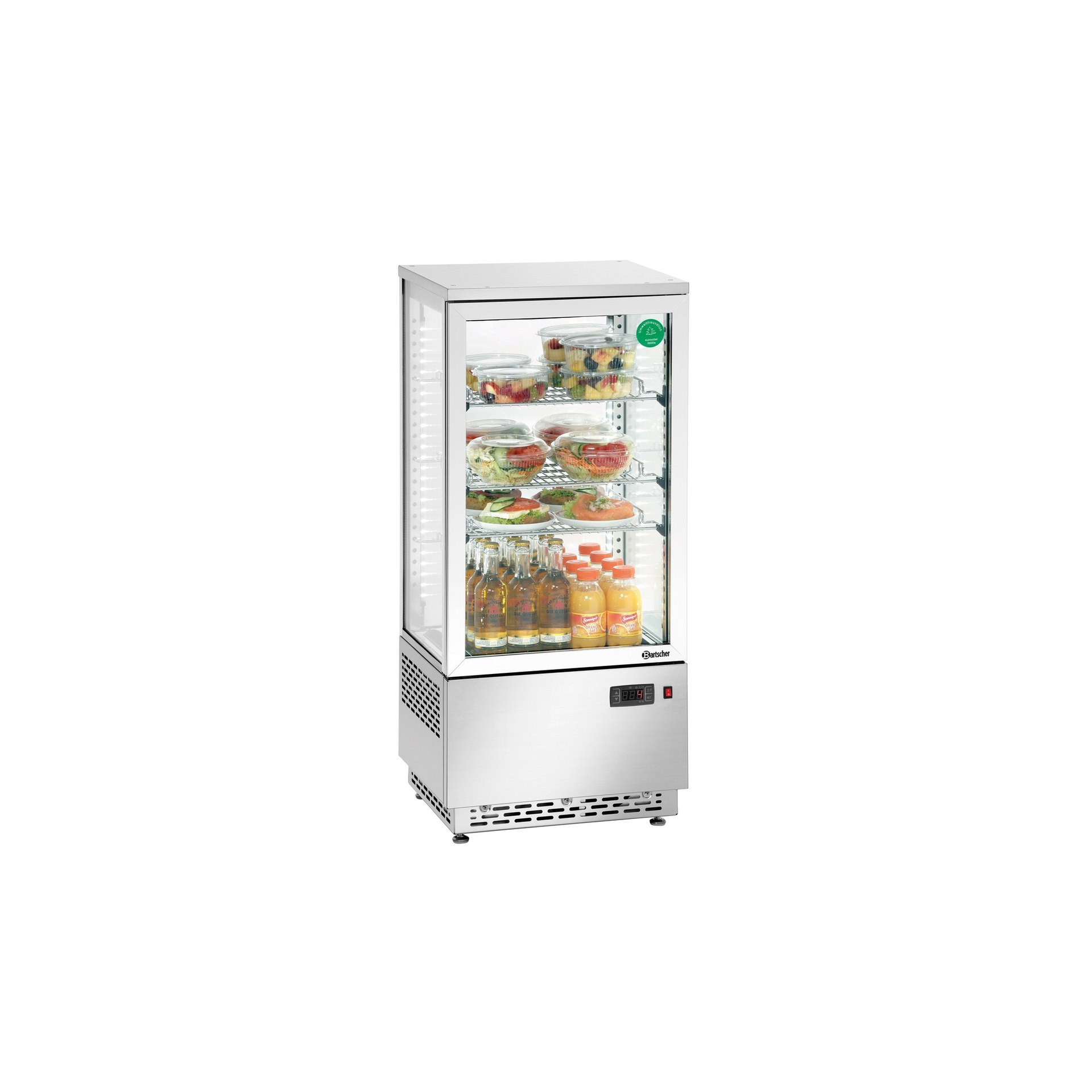 Mini-Kühlvitrine 78L, Edelstahl Mini-Kühlvitrine 78L, Edelstahl