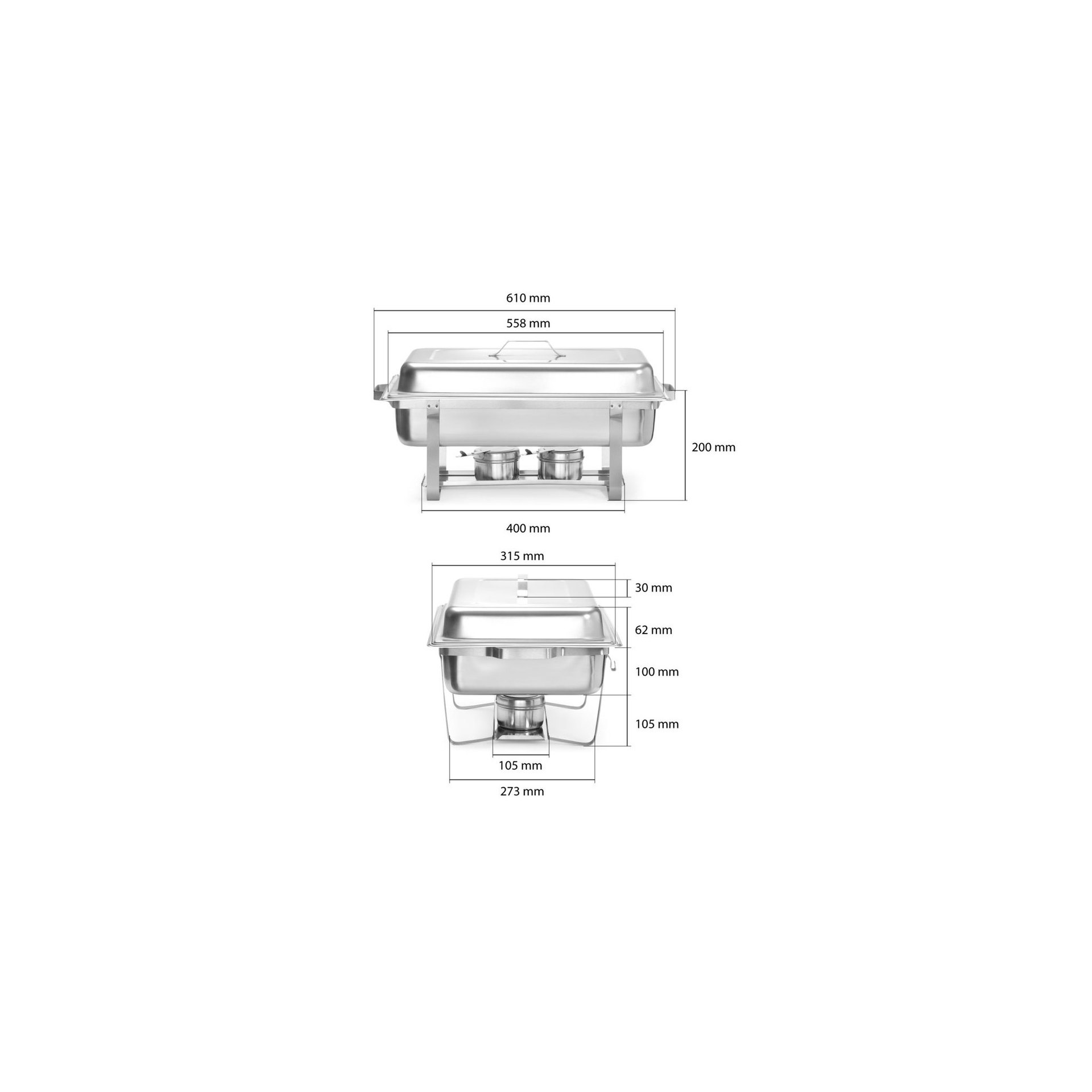 Chafing Dish Set, GN 1/1, 7,5L, 600x355x(H)305mm