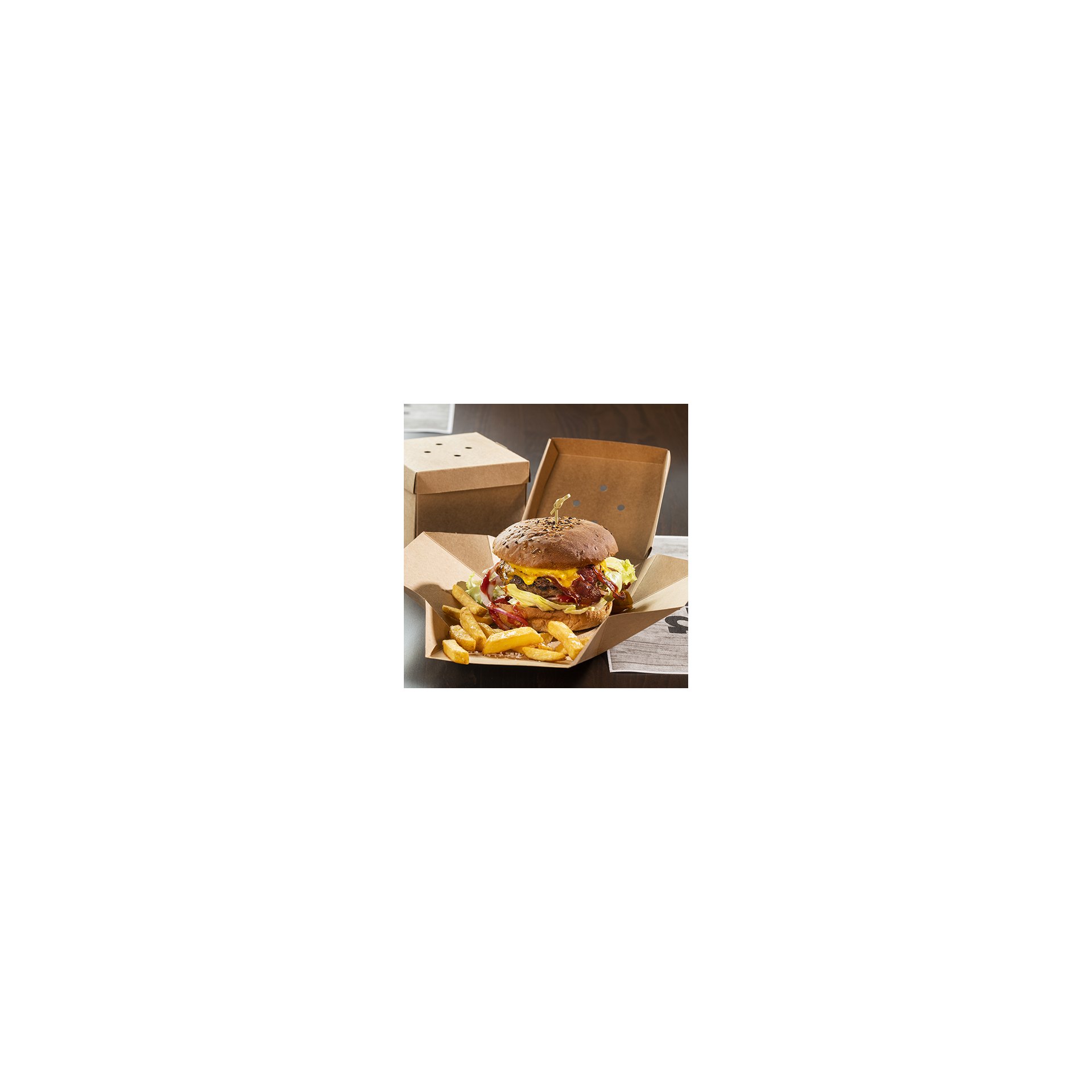 Burgerboxen, Pappe "pure" 10 cm x 13 cm x 13 cm braun faltbar, klein Burgerboxen, Pappe "pure" 10 cm x 13 cm x 13 cm braun faltbar, klein