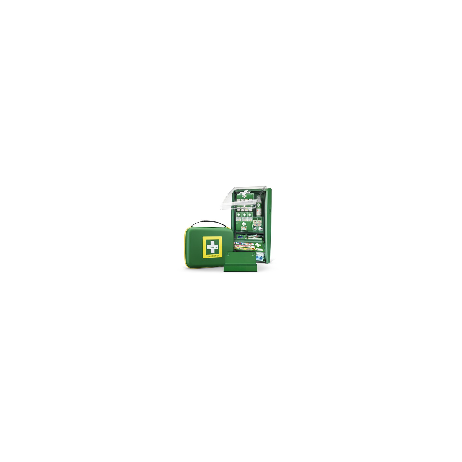 "Cederroth" First Aid & Burn Station Set DIN 13157 22,7 cm x 29,4 cm x 57,2 cm grün detectable "Cederroth" First Aid & Burn Station Set DIN 13157 22,7 cm x 29,4 cm x 57,2 cm grün detectable