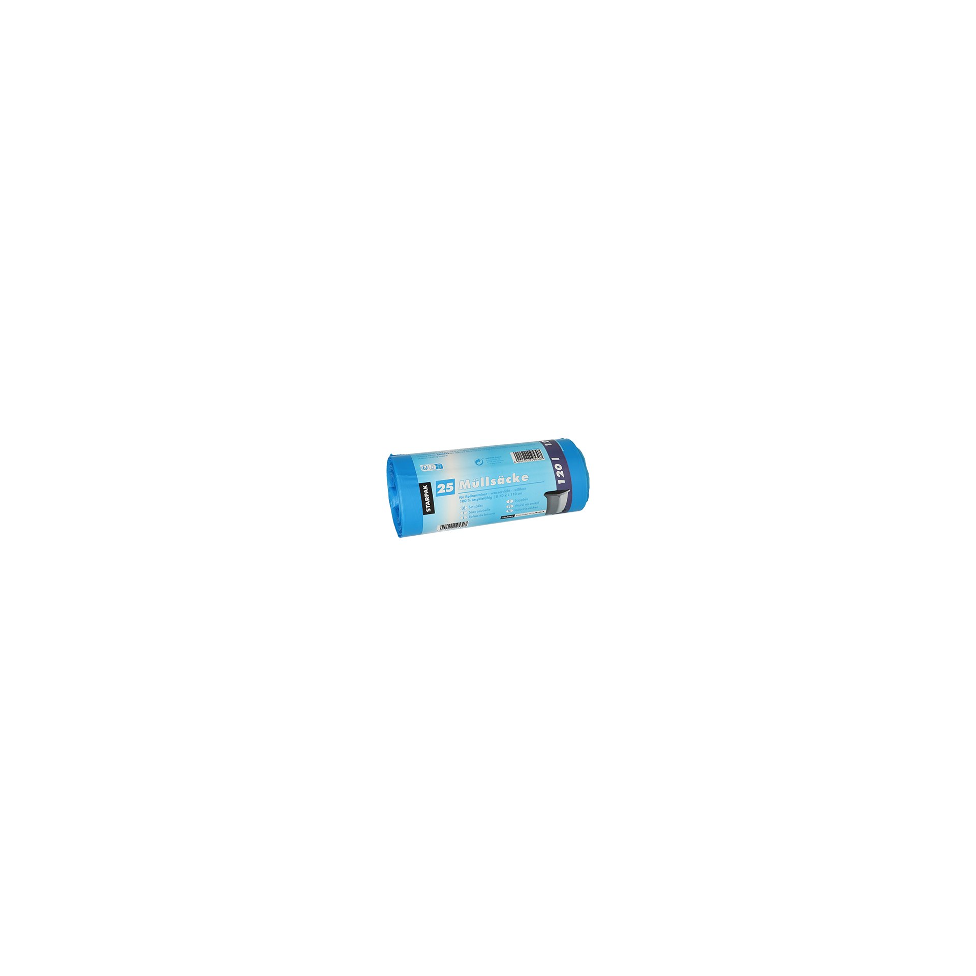 Müllsäcke, HDPE 120 l 110 cm x 70 cm blau 20 my