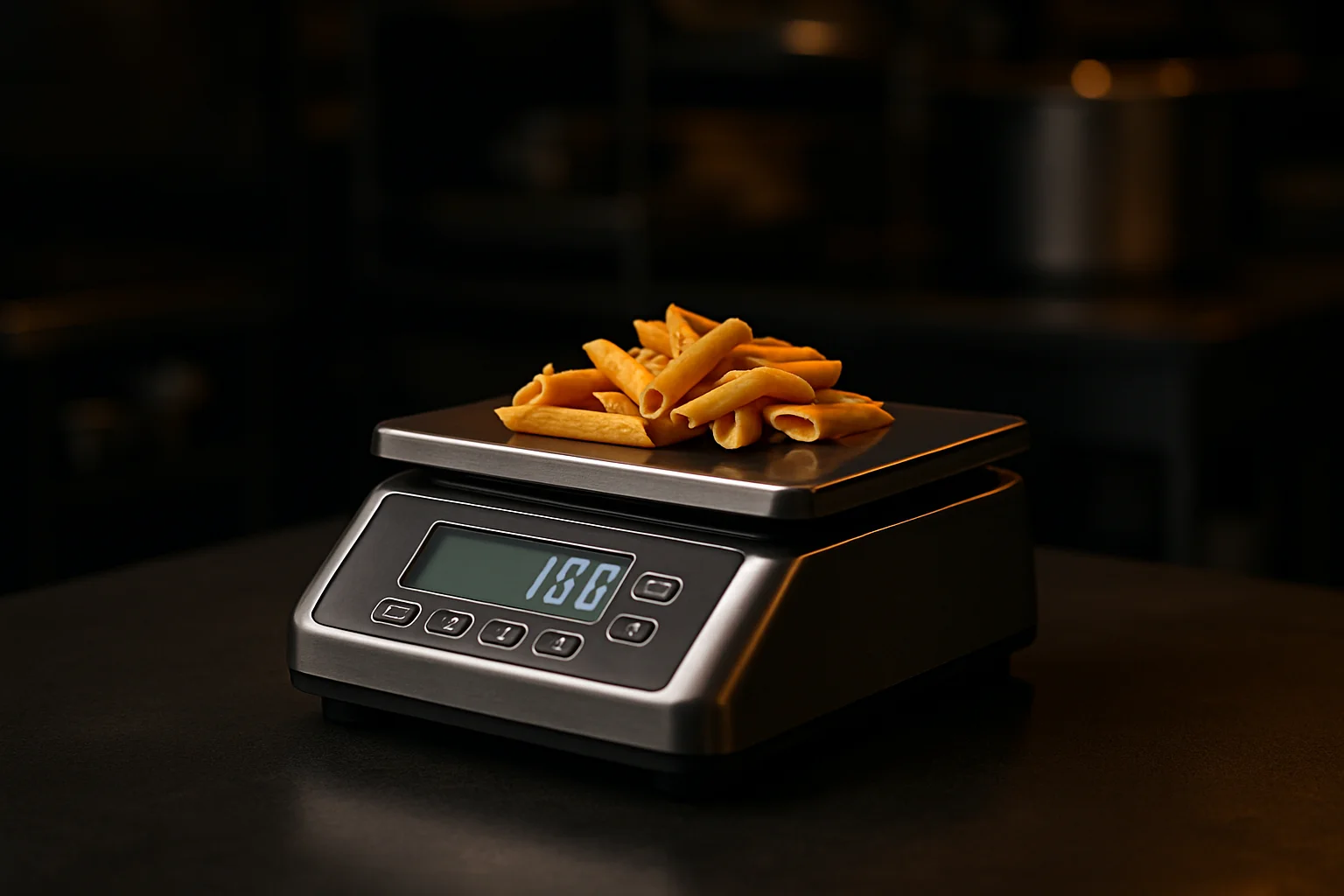 digitale waage zur portionierung in gastronomieküche