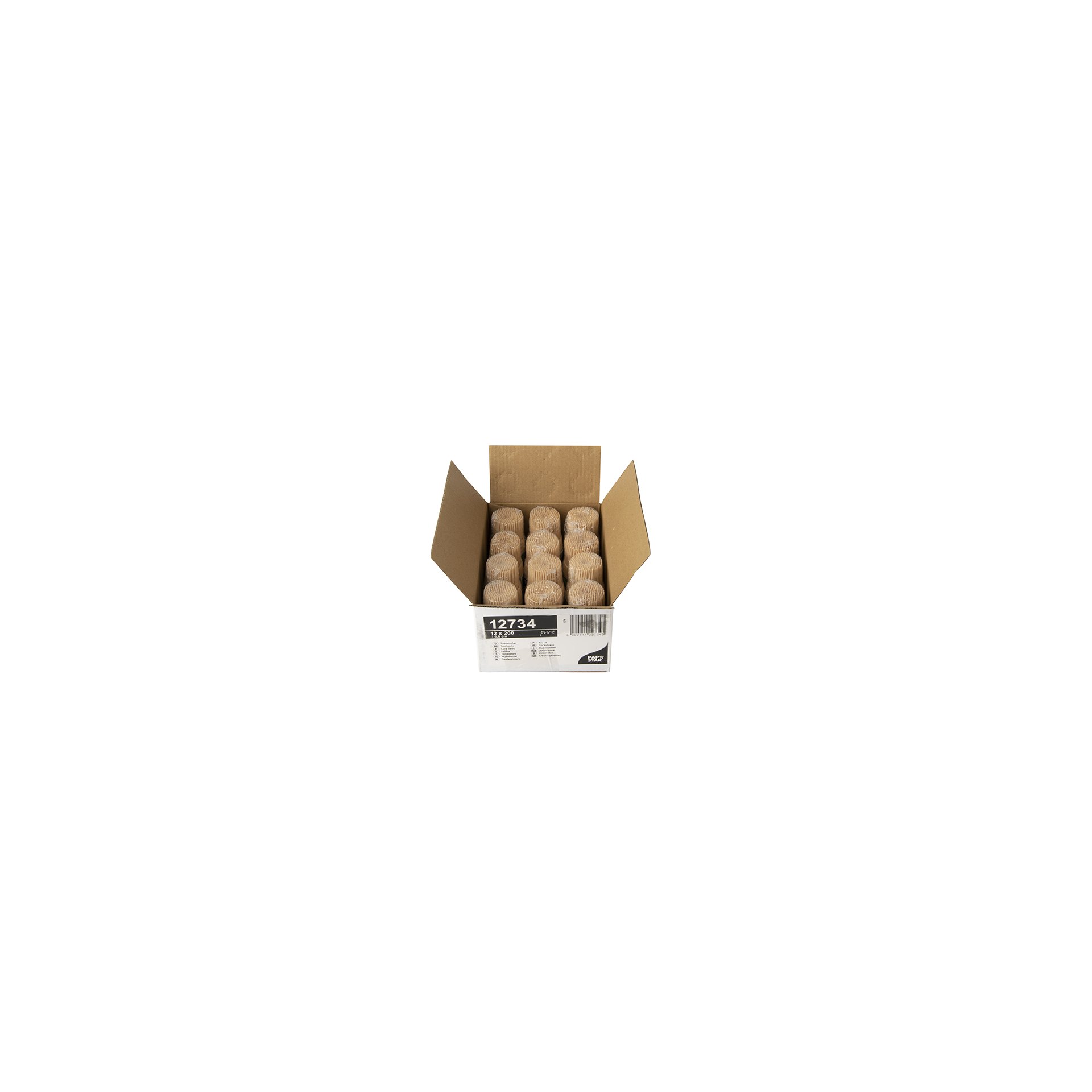 Zahnstocher, Holz "pure" rund 6,8 cm im Spender aus Holz Zahnstocher, Holz "pure" rund 6,8 cm im Spender aus Holz