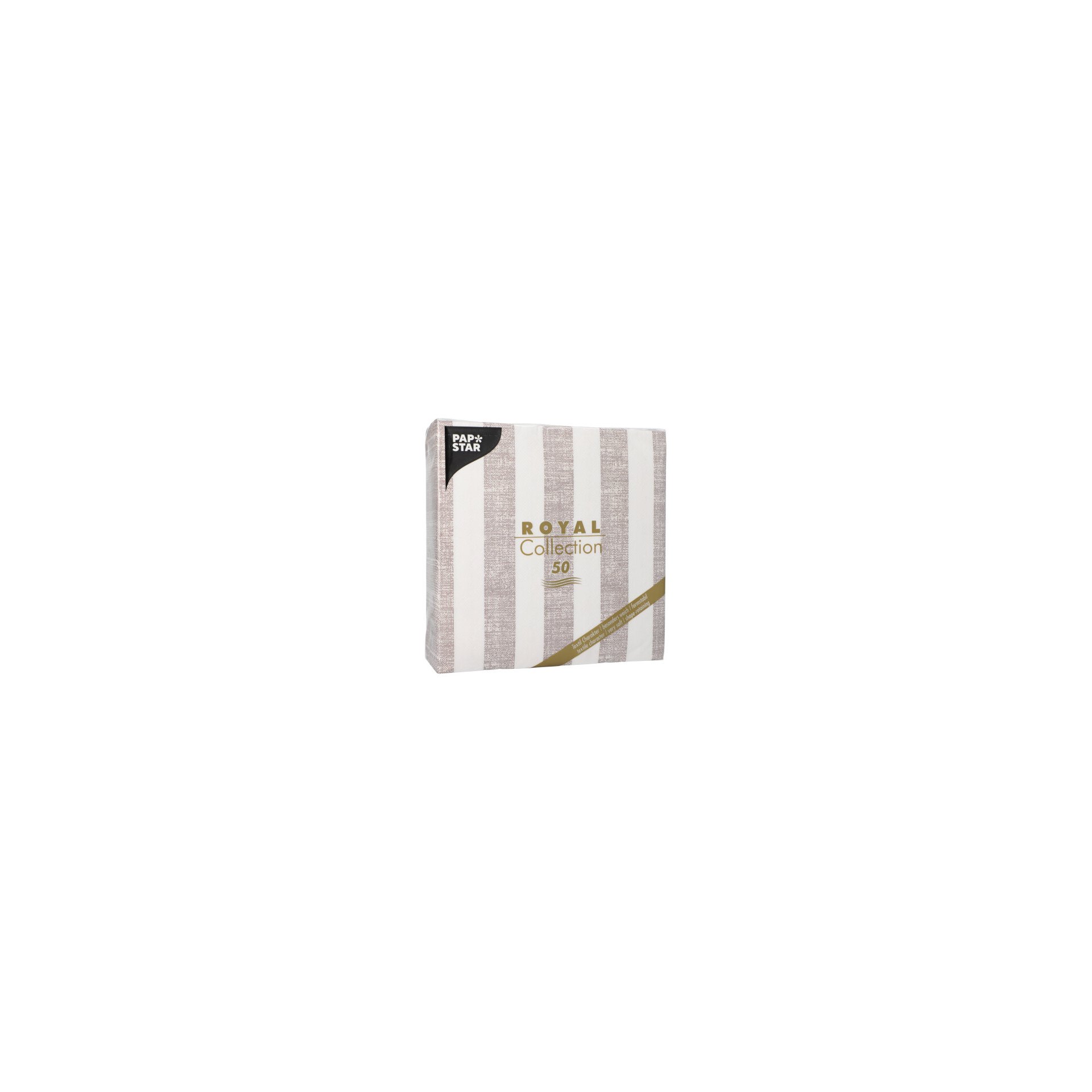 Servietten "ROYAL Collection" 1/4-Falz 40 cm x 40 cm mocca "Lines"
