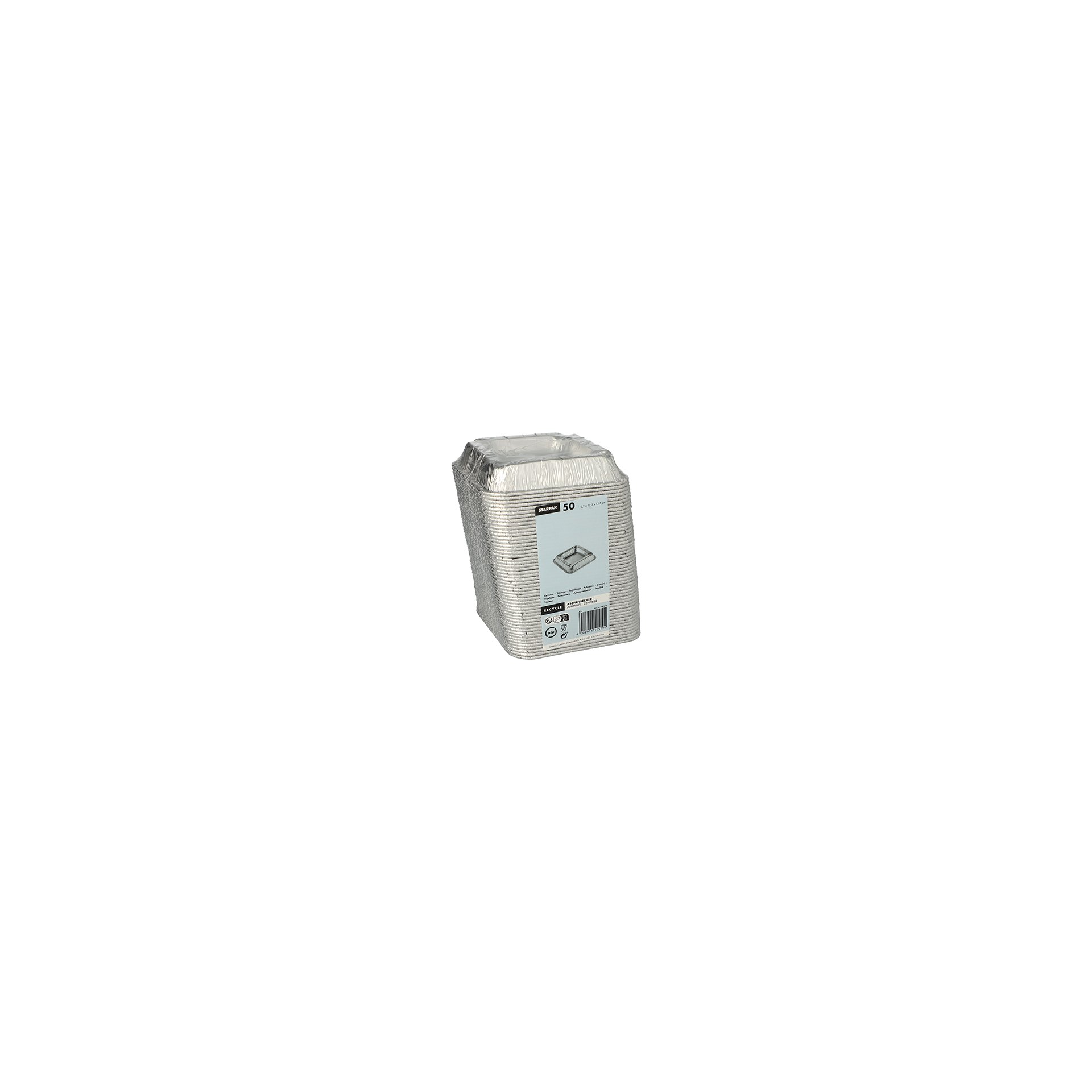 Aschenbecher, Alu eckig 2,2 cm x 12,5 cm x 12,5 cm