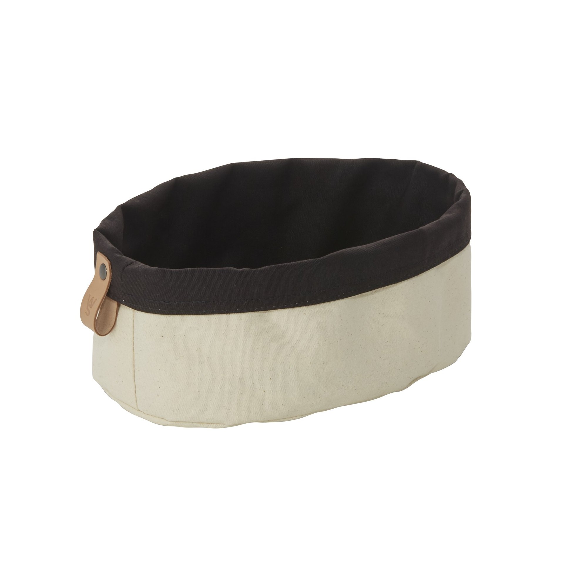 Brottasche FLIP COTTON, 25 x 18 x 12 cm, schwarz/cream, Canvas