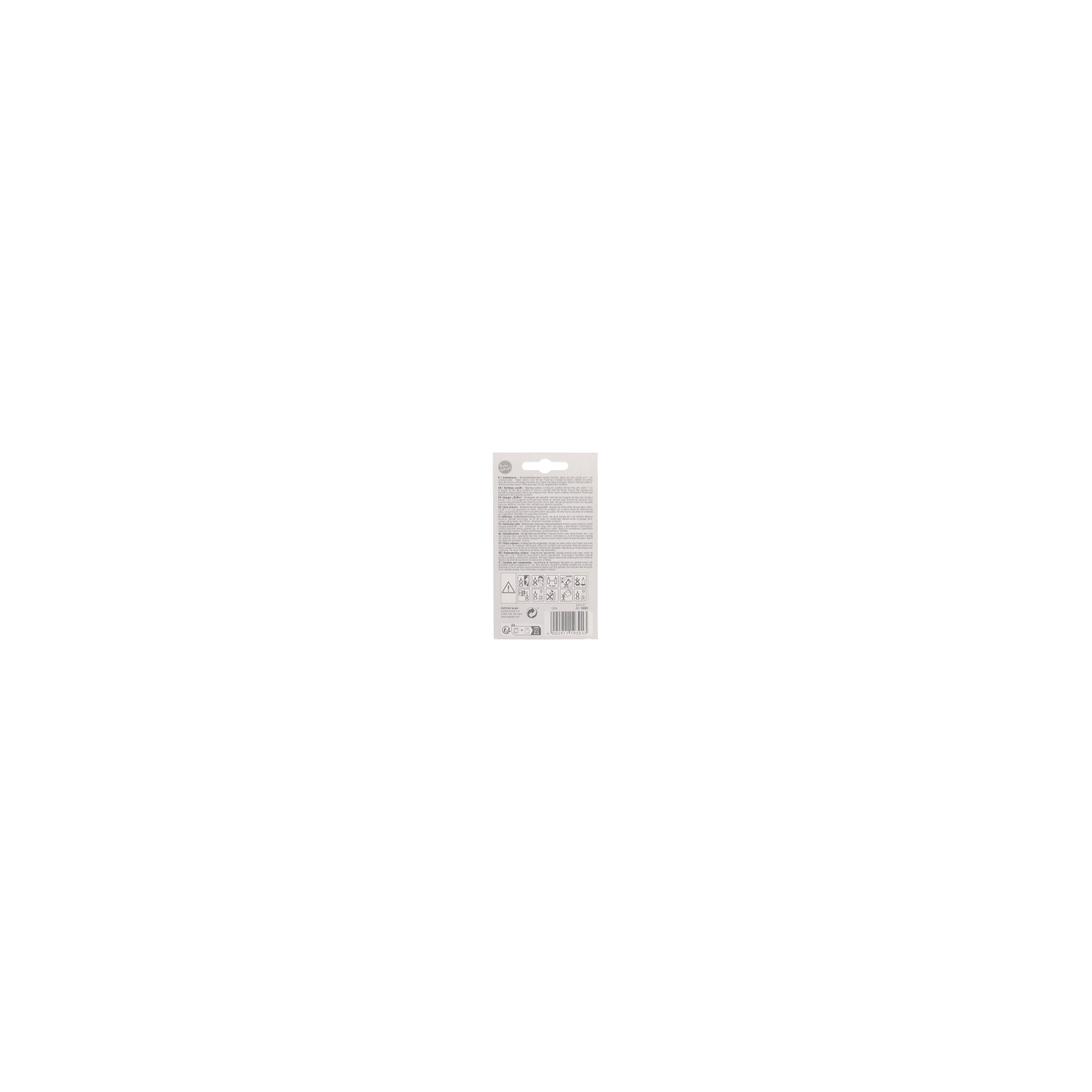 Zahlenkerze 7,3 cm weiss "1" mit rotem Rand