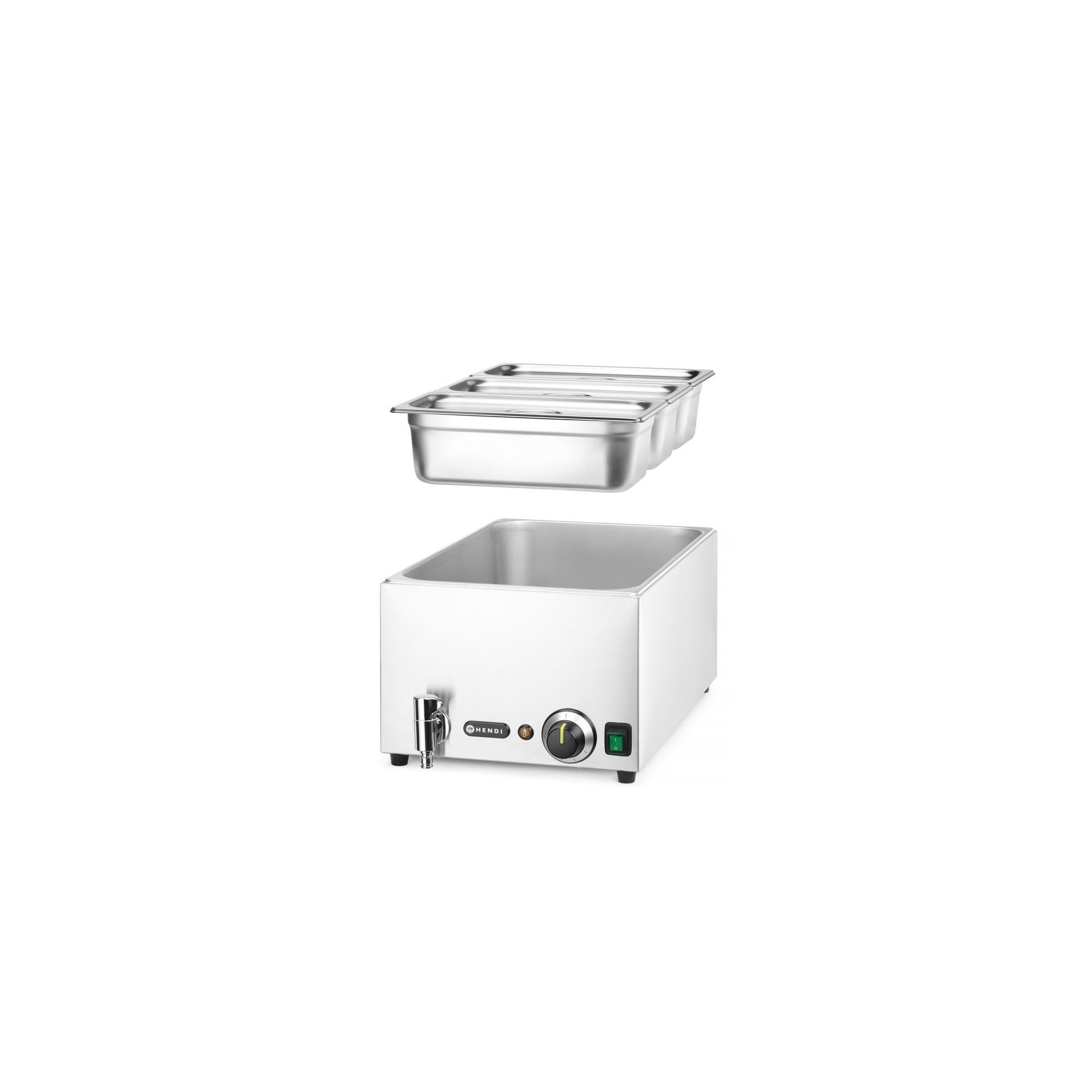 Wasserbad-Set mit Ablasshahn Ranger, GN 1/1, 230V/1000W, 605x332x(H)242mm Wasserbad-Set mit Ablasshahn Ranger, GN 1/1, 230V/1000W, 605x332x(H)242mm