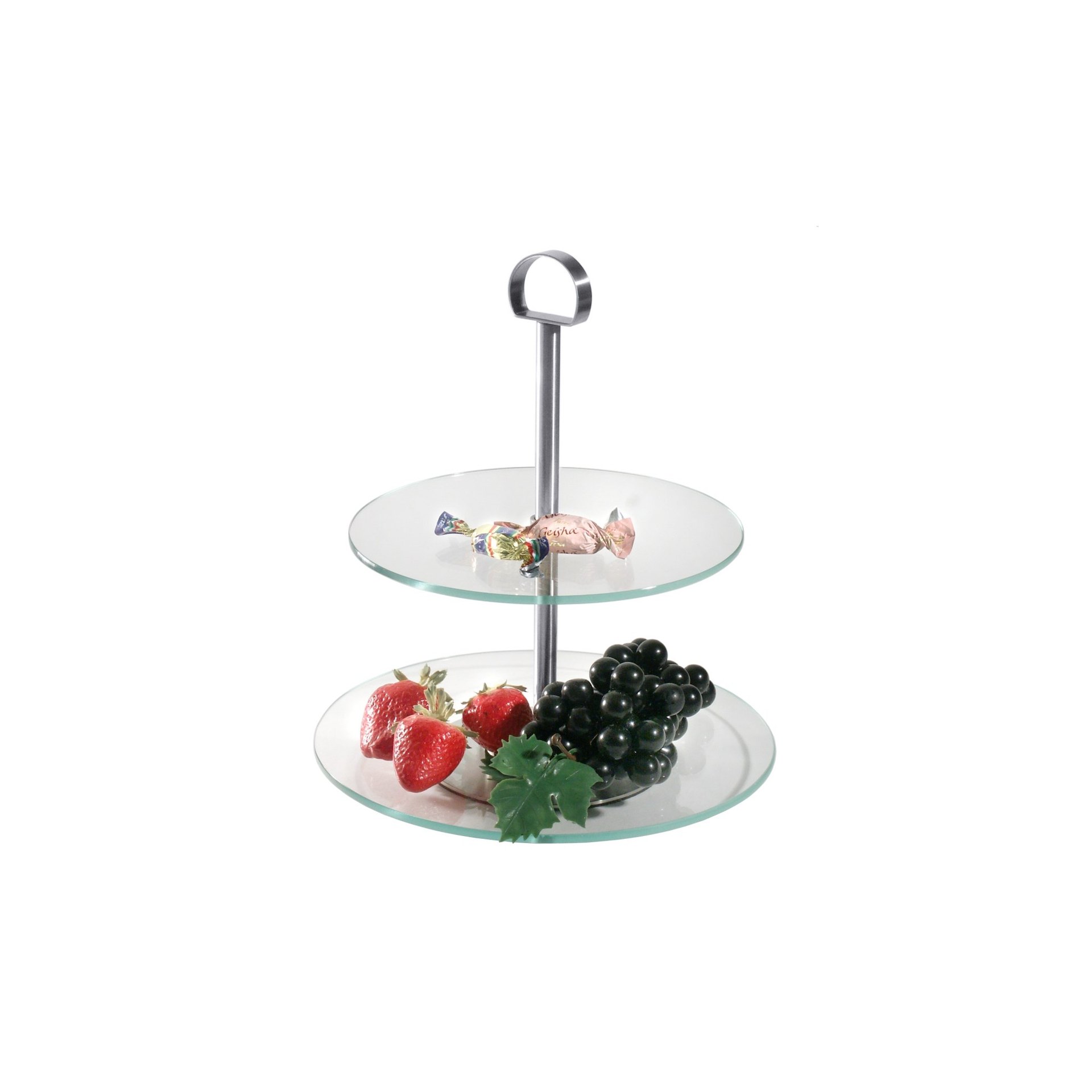 Glas-Etagere , zweistufig, mit zwei Glasscheiben