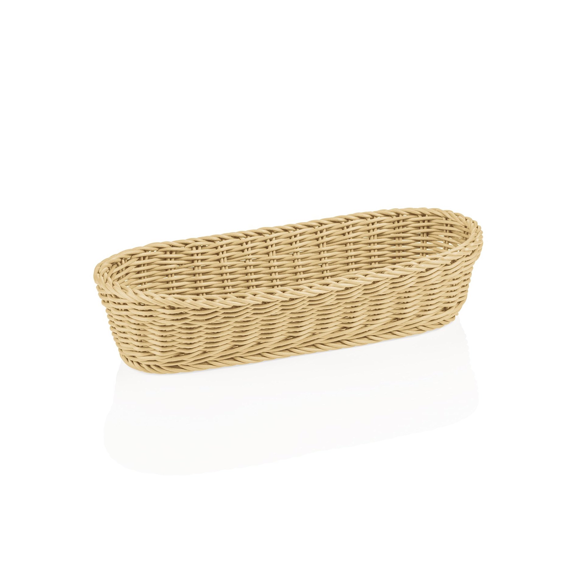 Baguettekorb WEAVER PRO Systemkörbe, 40 x 16 x 8 cm, oval, hellbeige, Polypropylen