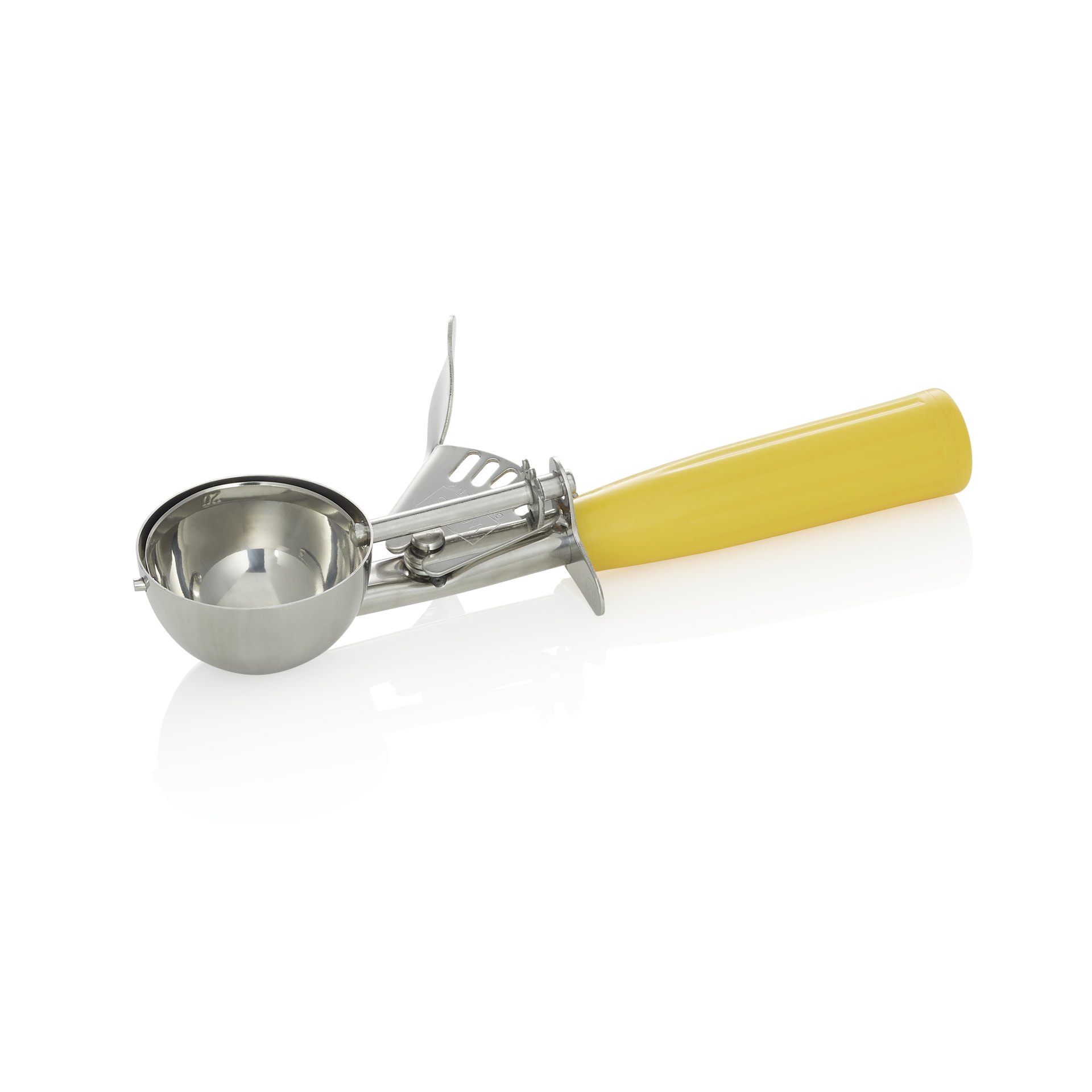 Portionierer, 21 cm,Ø 5,5 cm, gelber Griff, Polypropylen