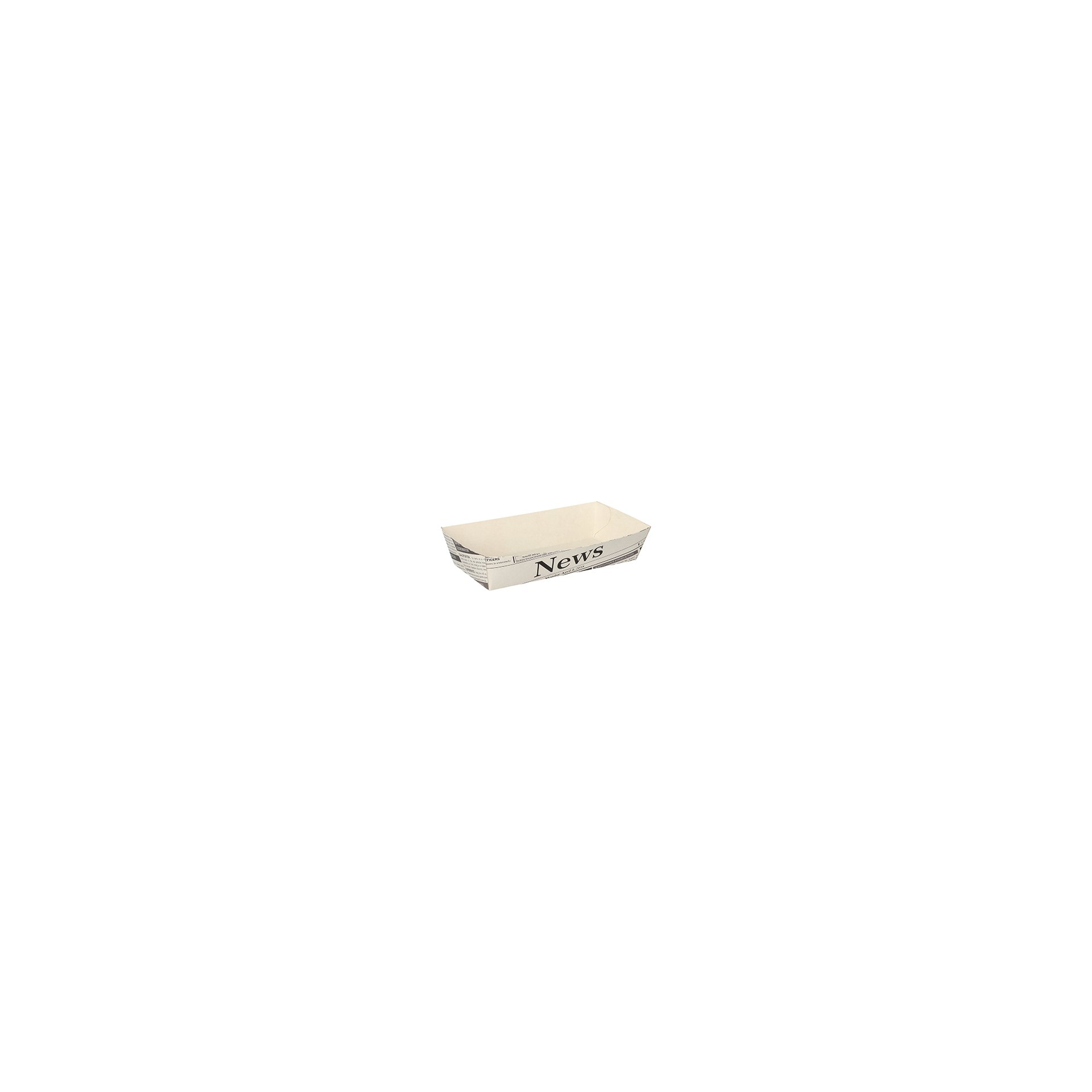 Pommes-Frites-Trays 3,5 cm x 7 cm x 15 cm weiss "Newsprint"
