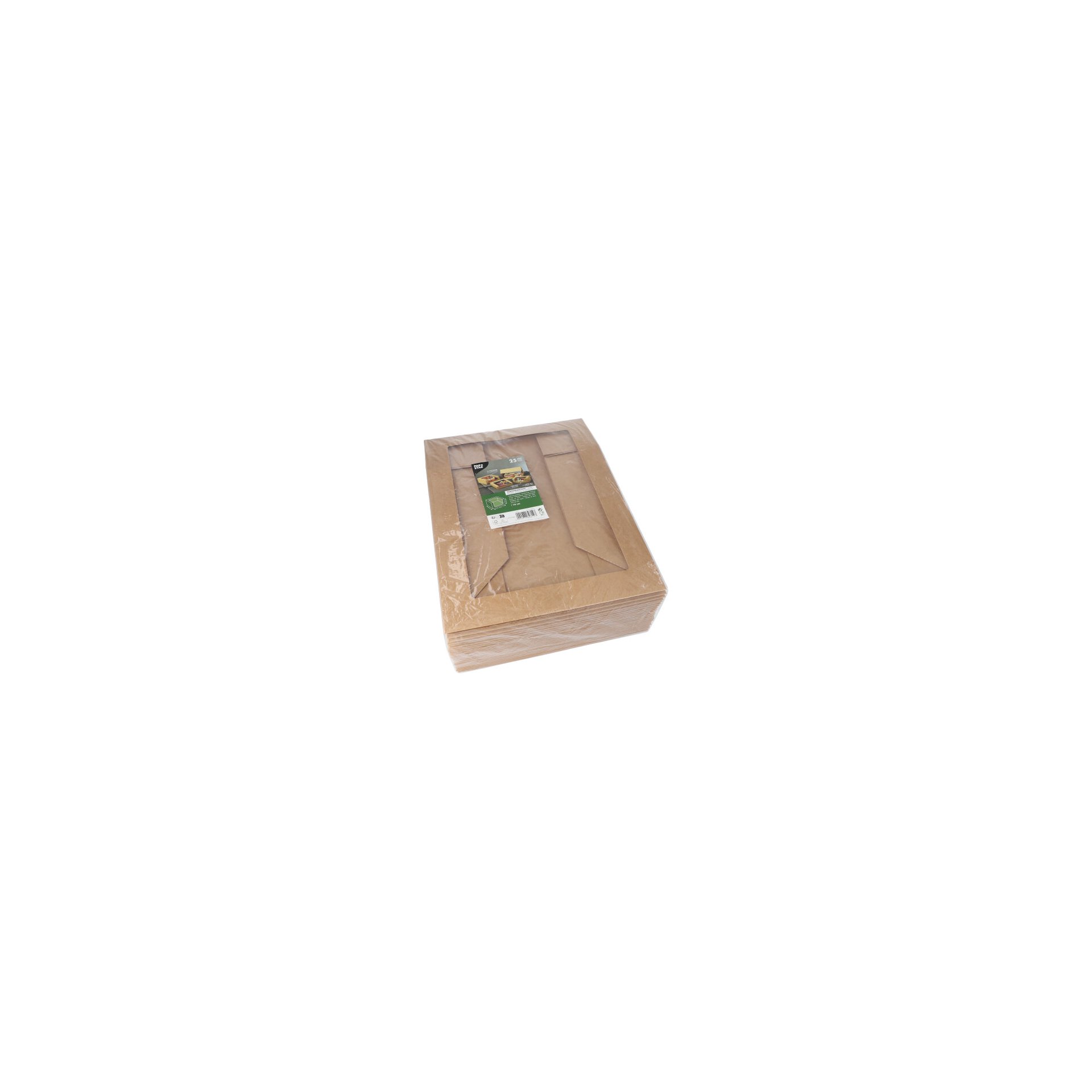 Tortenkartons mit Deckel eckig 10 cm x 30 cm x 30 cm mit Sichtfenster aus PLA